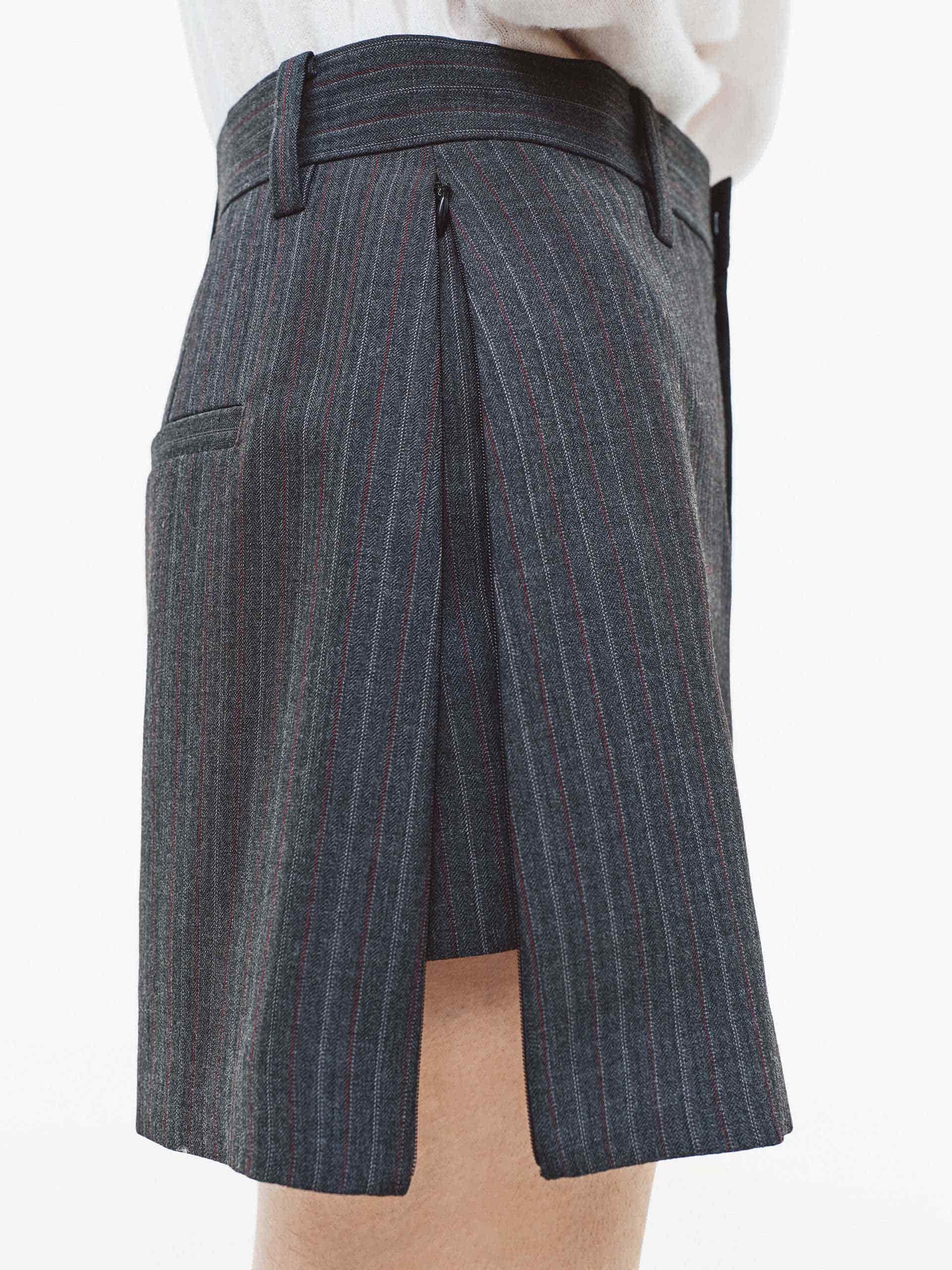 Side Zip Pinstripe Mini Skirt - Image 8