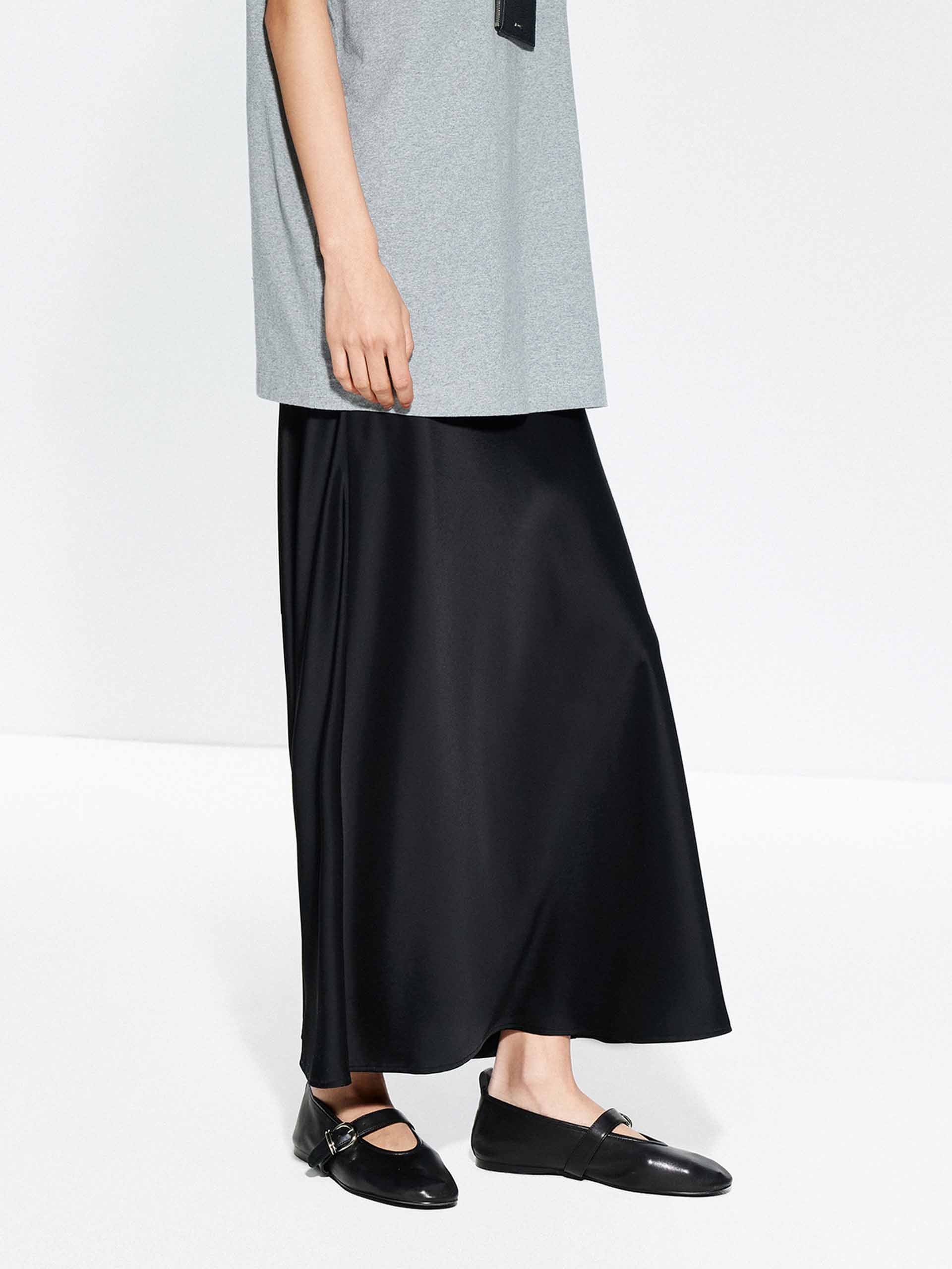 Side Zipper Satin Skirt - Image 11