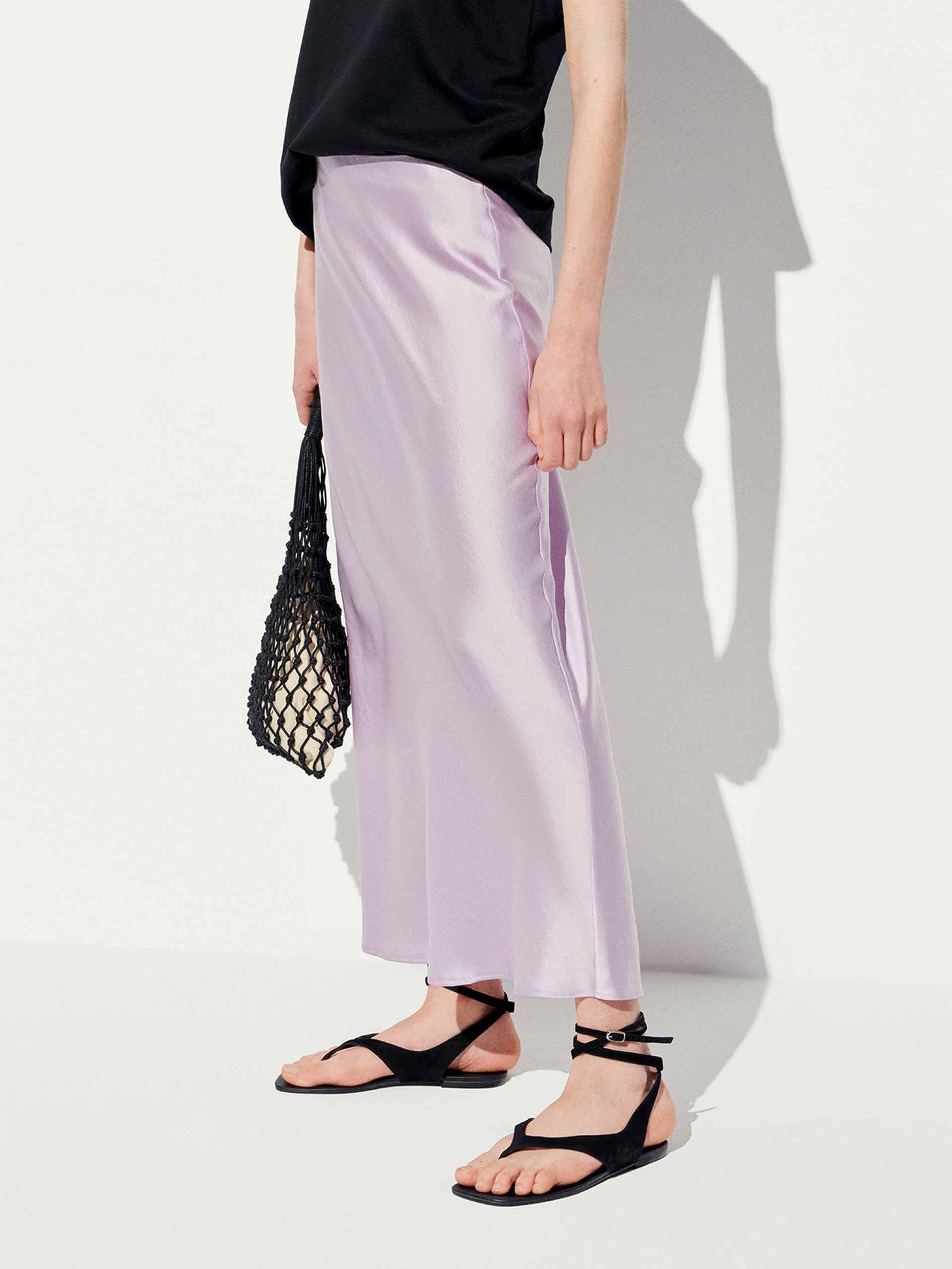 Side Zipper Satin Skirt - Image 7