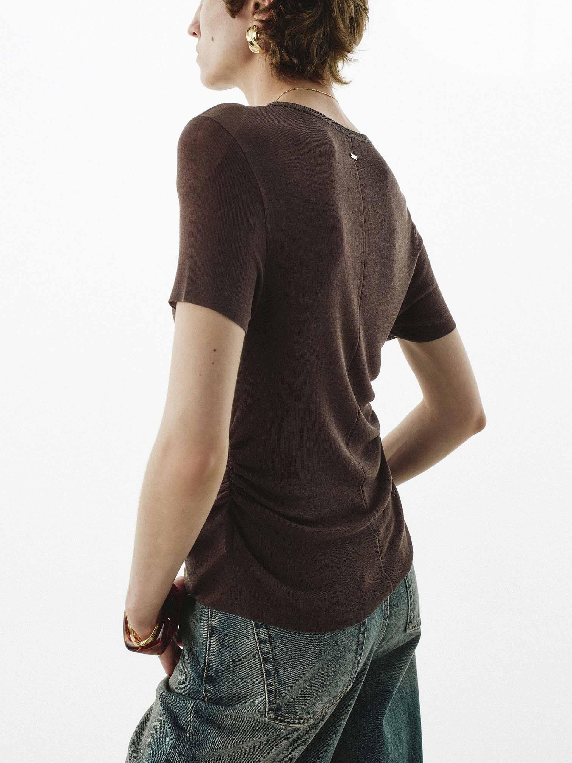 Sides Pleated Crewneck Top - Image 6