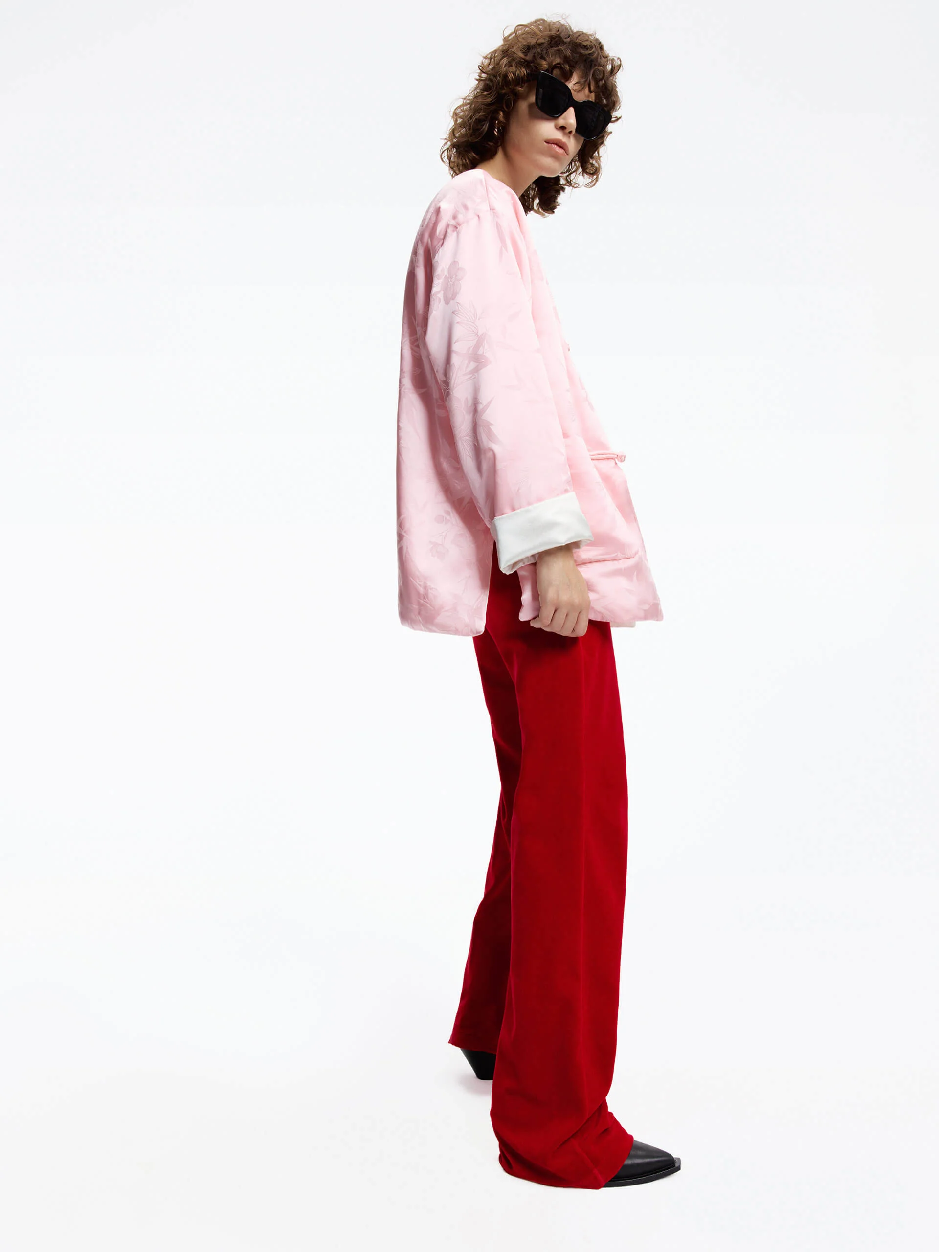 Silk Blend Collarless Coat - Image 6