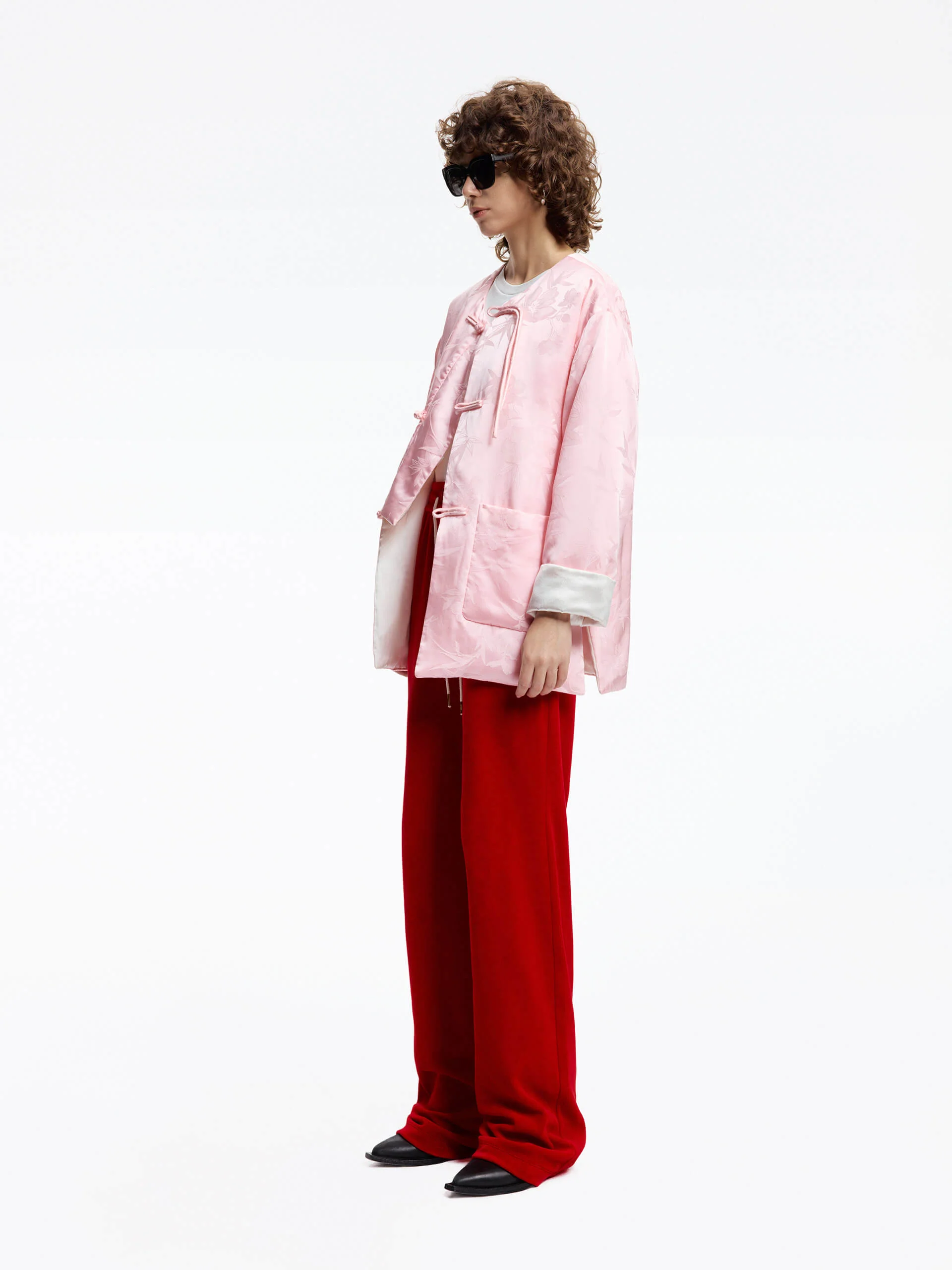 Silk Blend Collarless Coat - Image 8