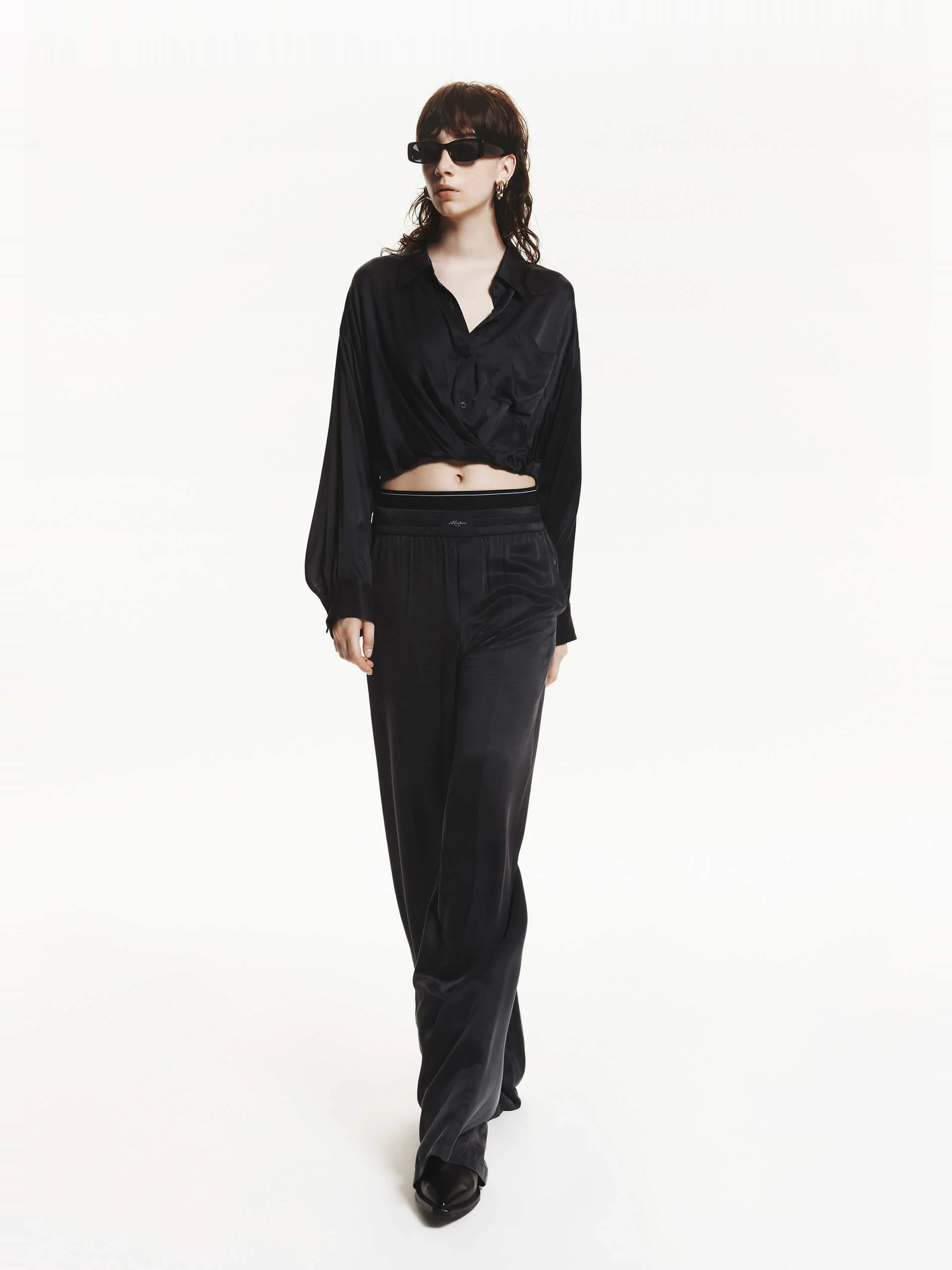 Silk Blend Cropped Shirt - Image 2