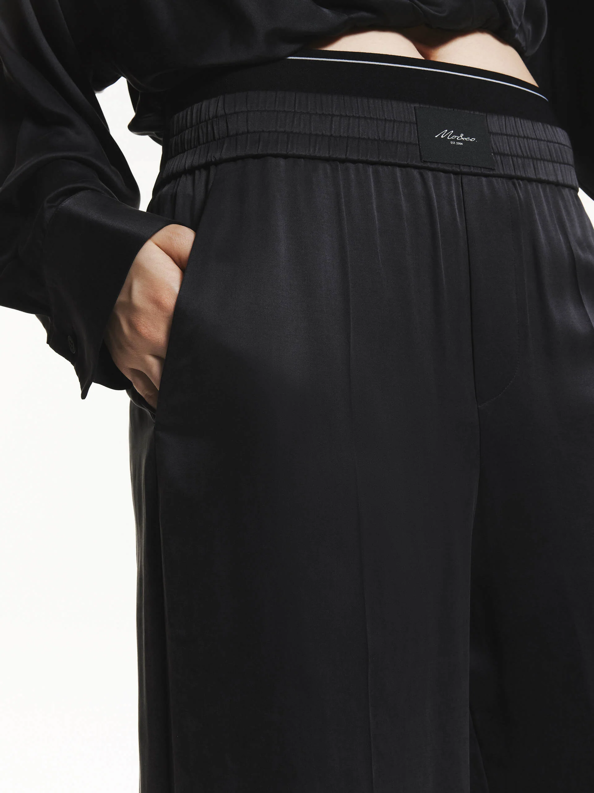 Silk Blend Elastic Pants - Image 3