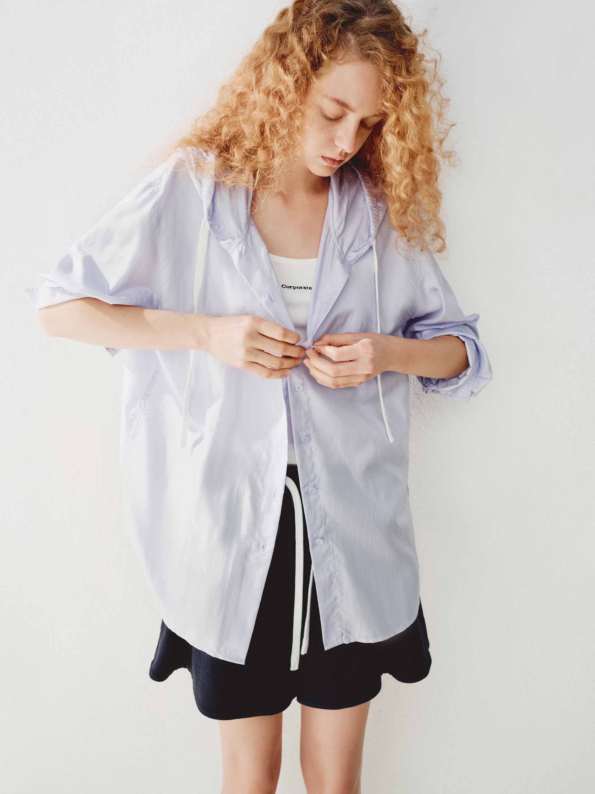 Silk Blend Hooded Shirt - Image 23
