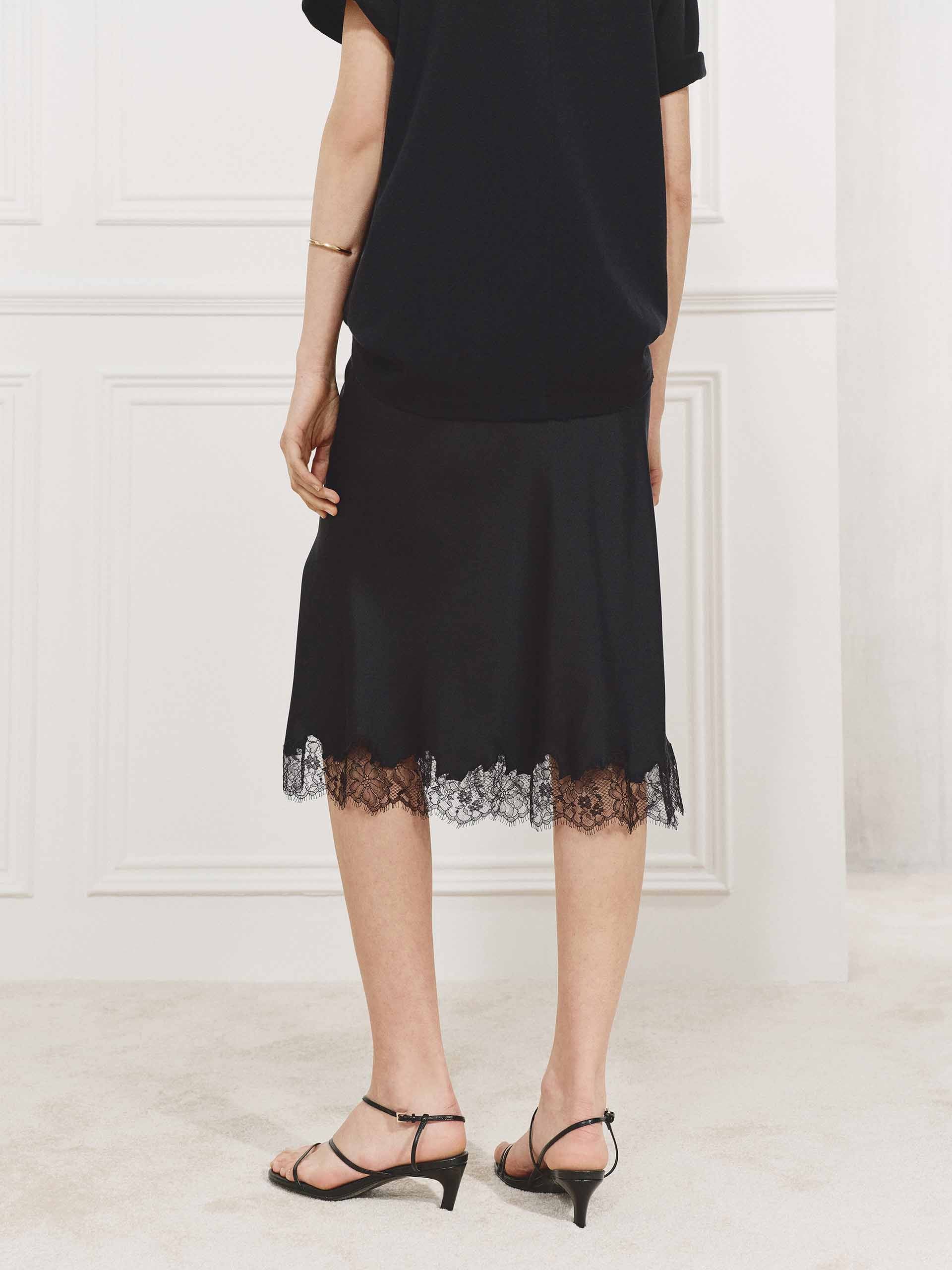 Silk Blend Lace Midi Skirt - Image 12