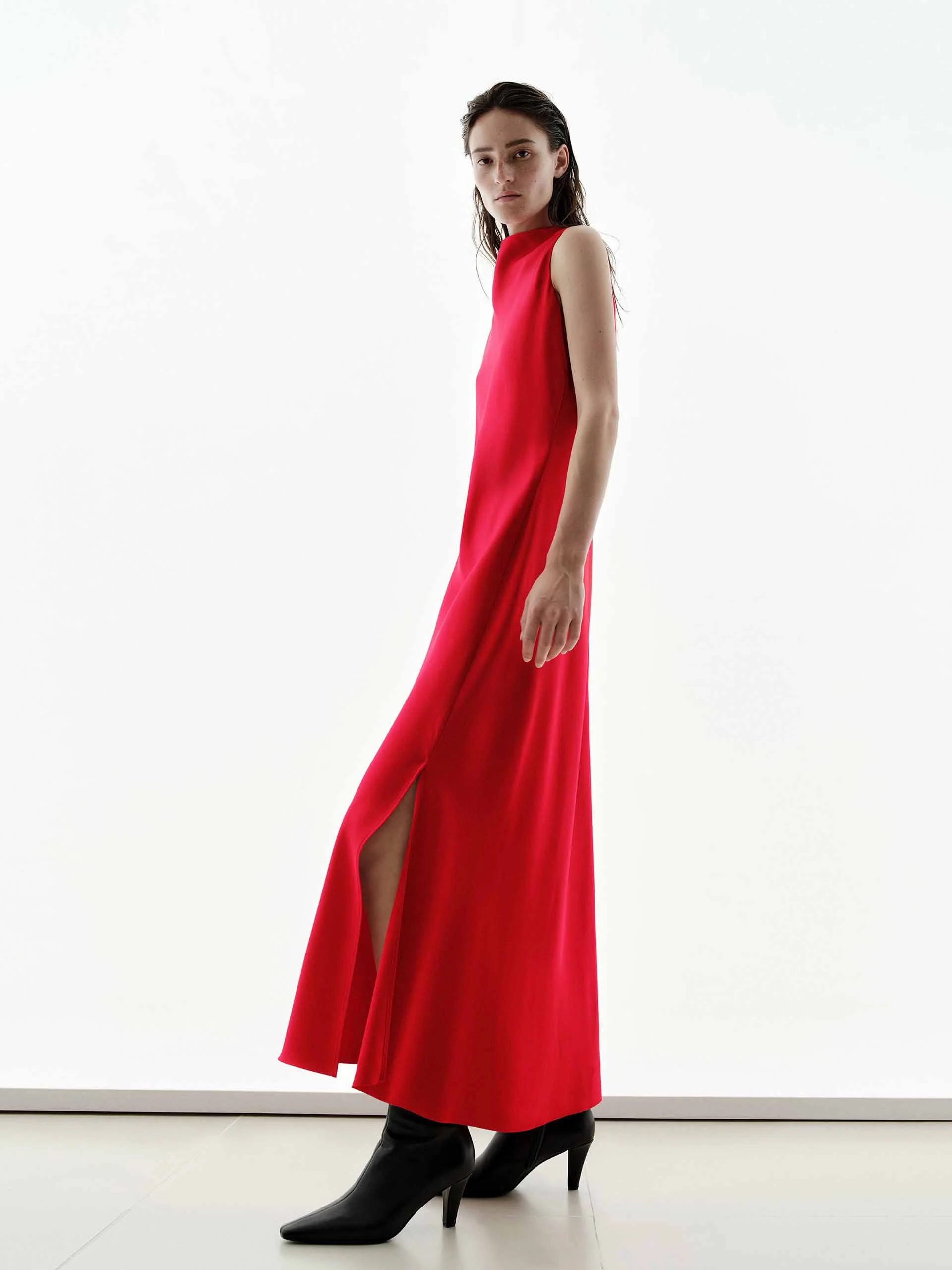 Silk Blend Side Slit Dress - Image 2