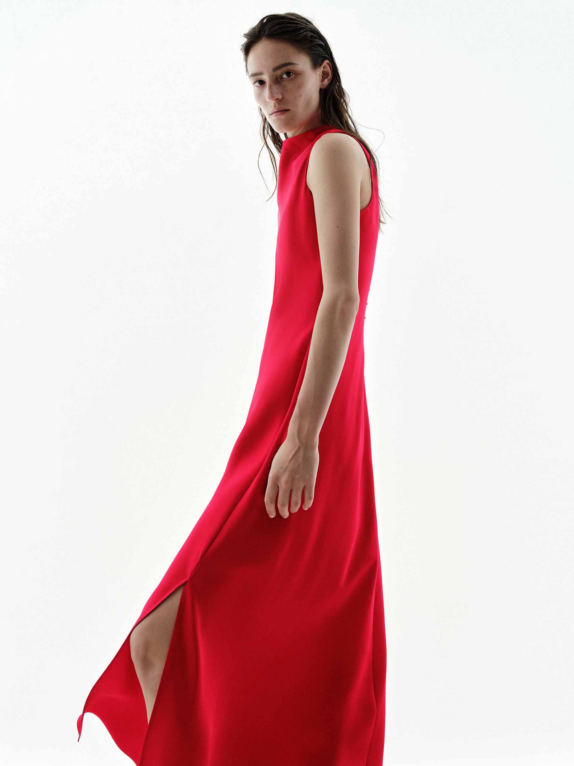 Silk Blend Side Slit Dress - Image 6