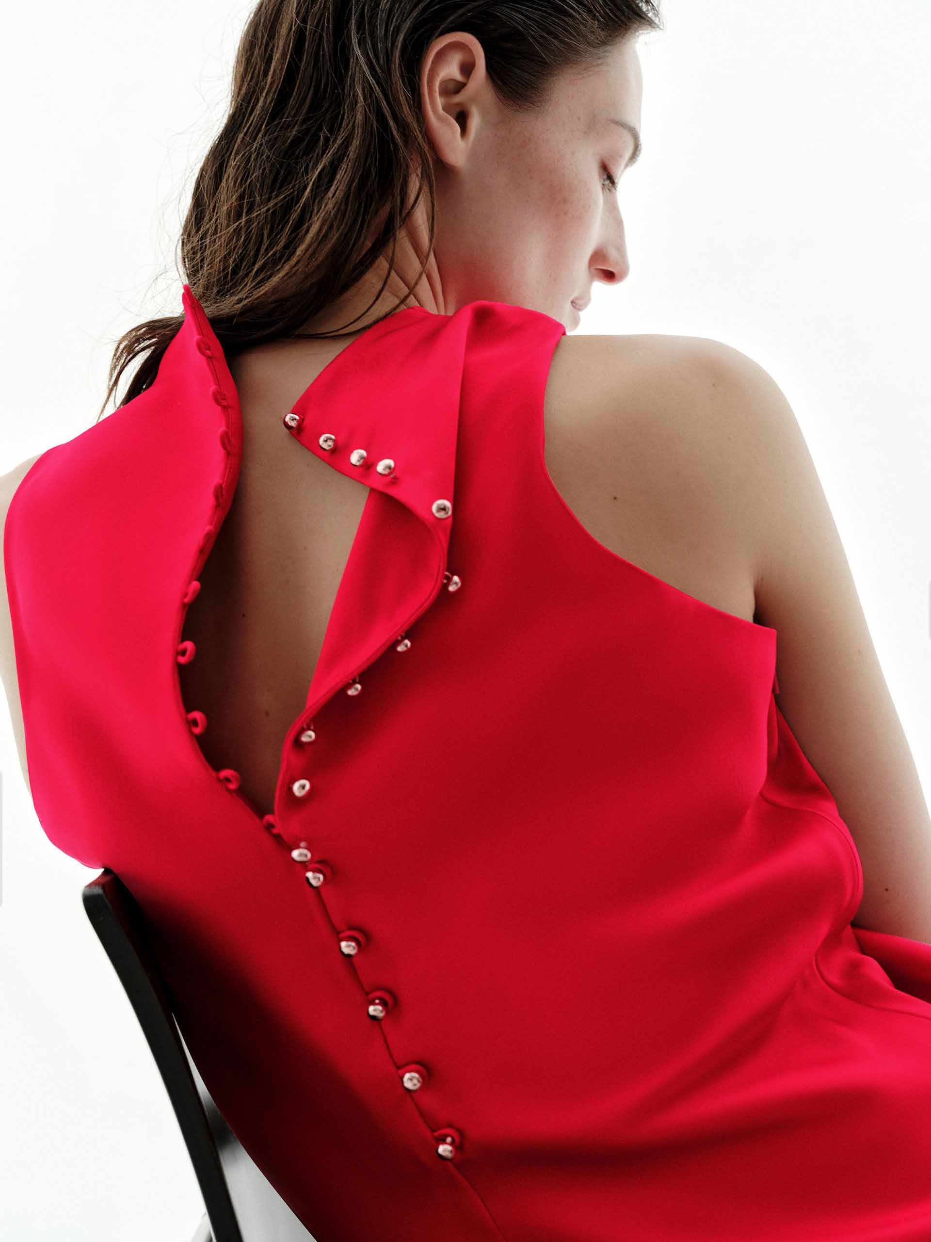 Silk Blend Side Slit Dress - Image 8