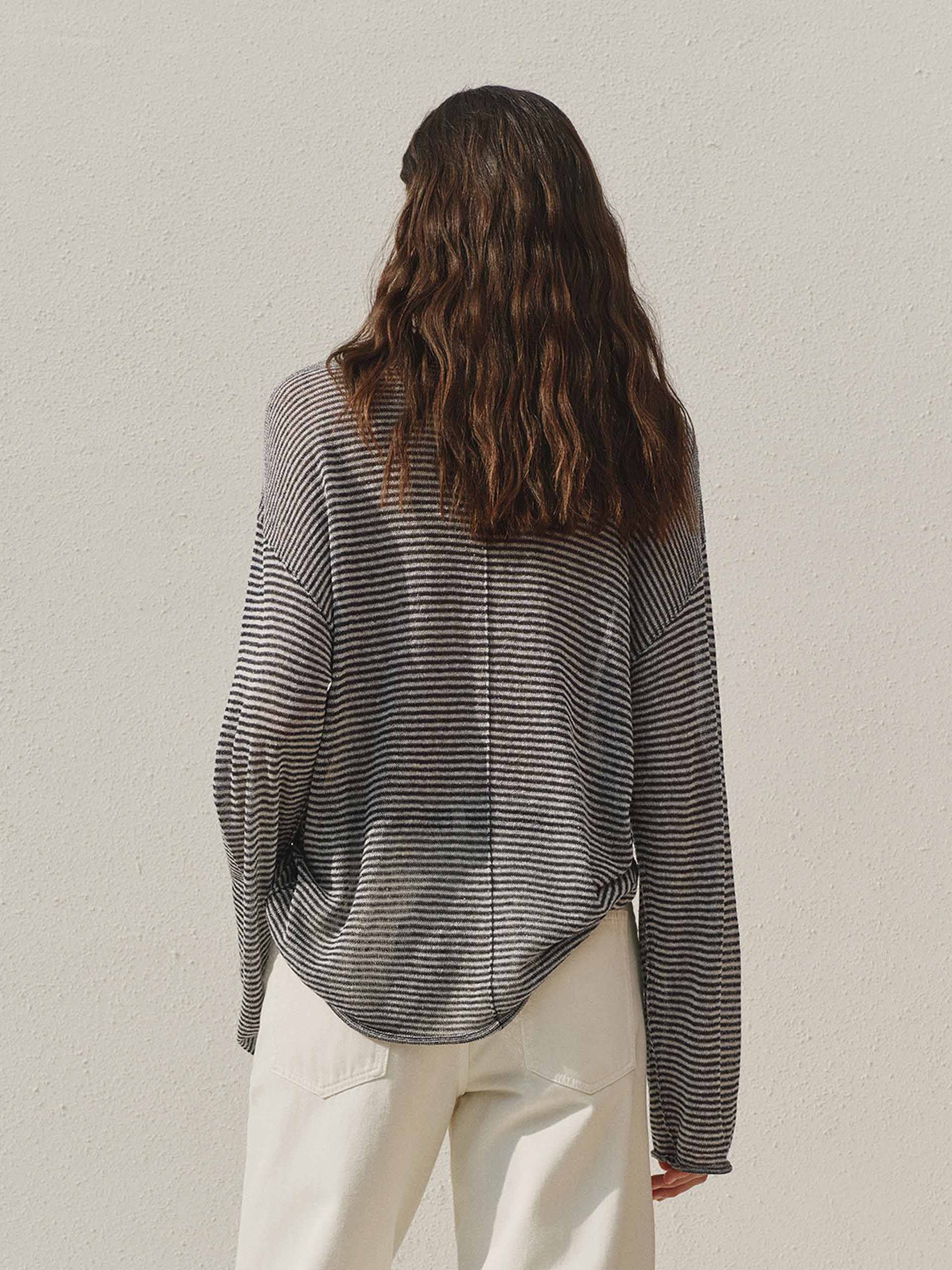 Silk Blend Striped Knit Top - Image 3