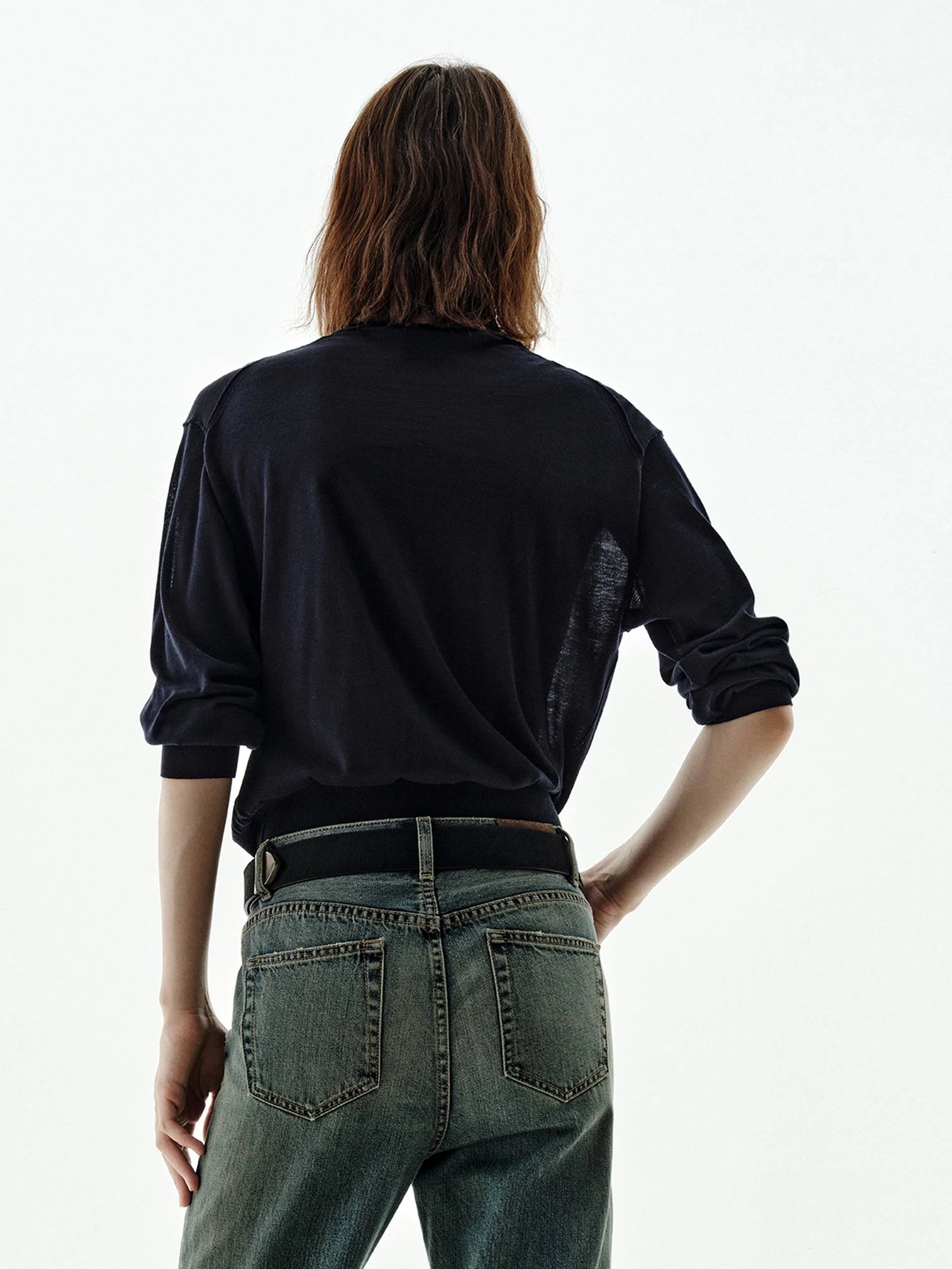 Silk Blend V-neck Cardigan - Image 6