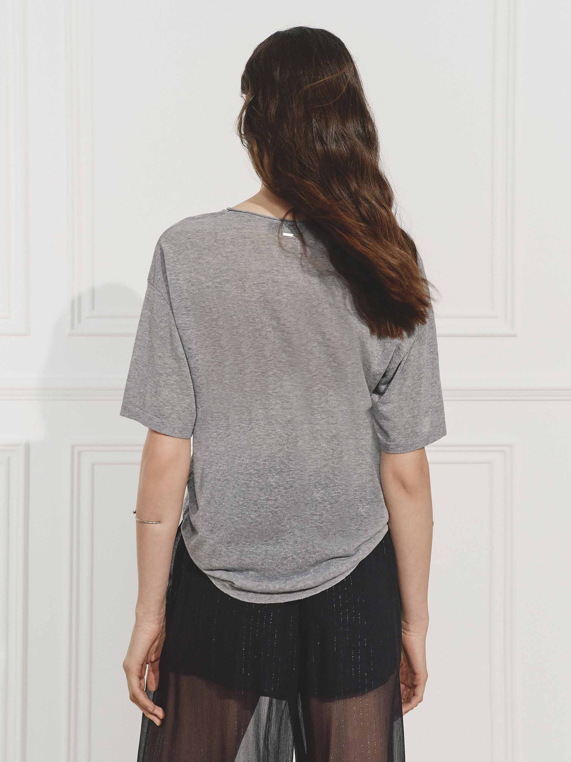 Silk Blend V-neck Top - Image 3