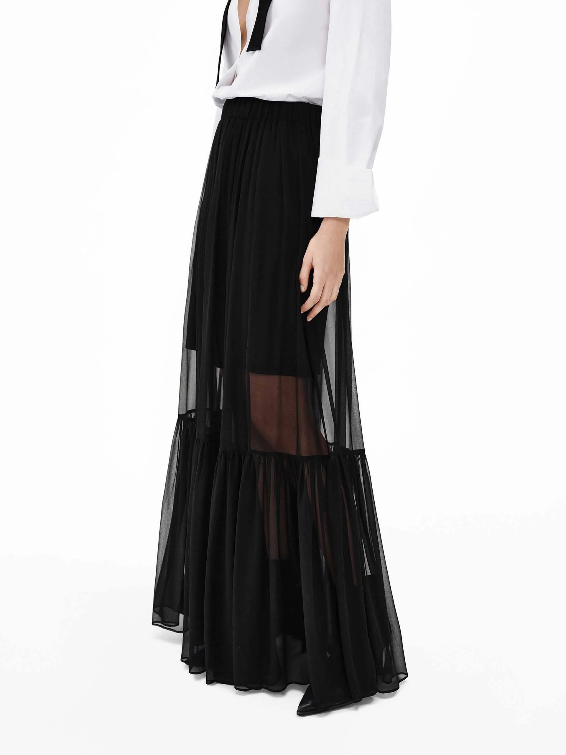 Silk Chiffon Maxi Skirt - Image 7