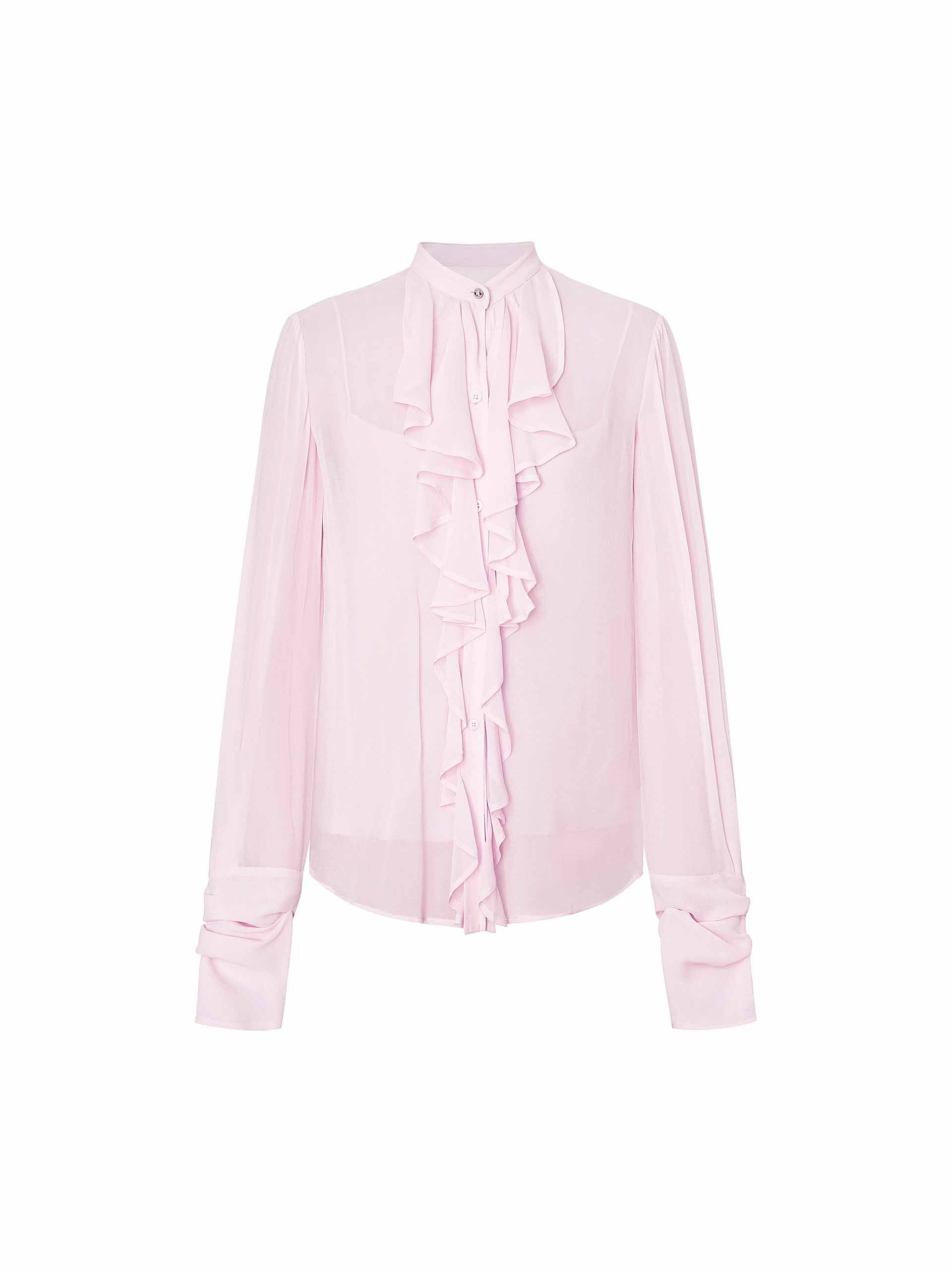 Silk Ruffles Detail Blouse - Image 5
