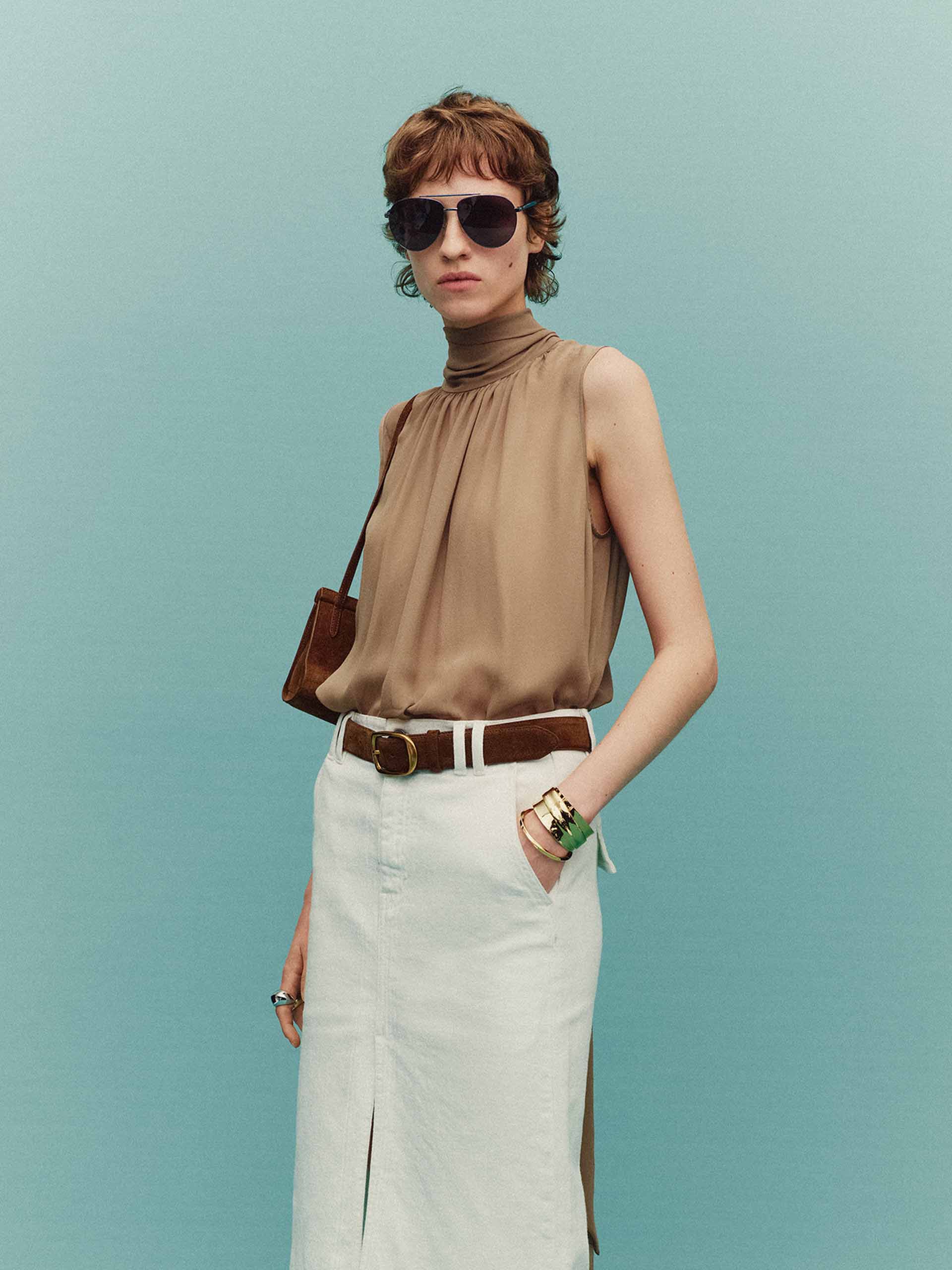 Silk Turtleneck Blouse - Image 6
