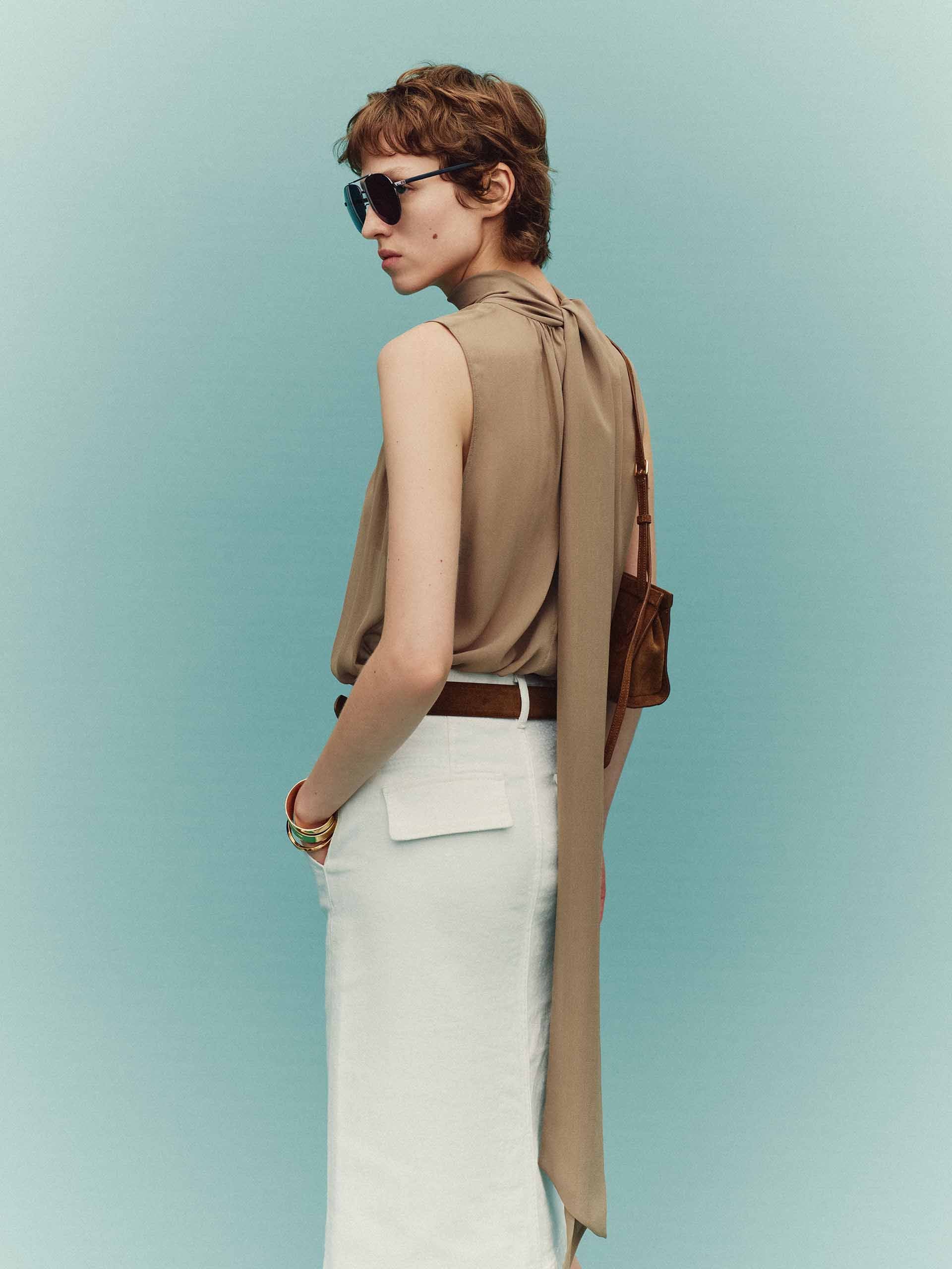 Silk Turtleneck Blouse - Image 7