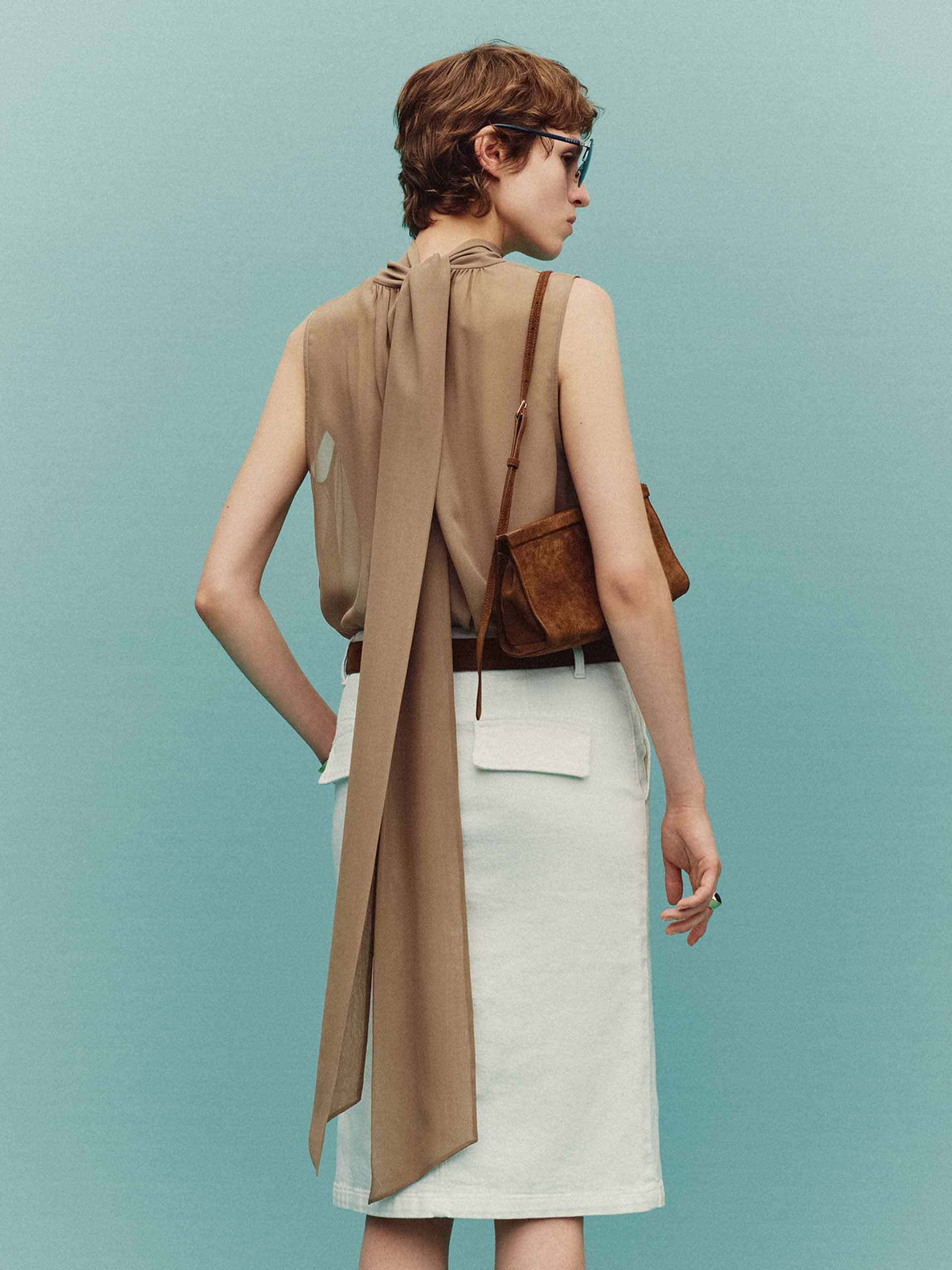 Silk Turtleneck Blouse - Image 8