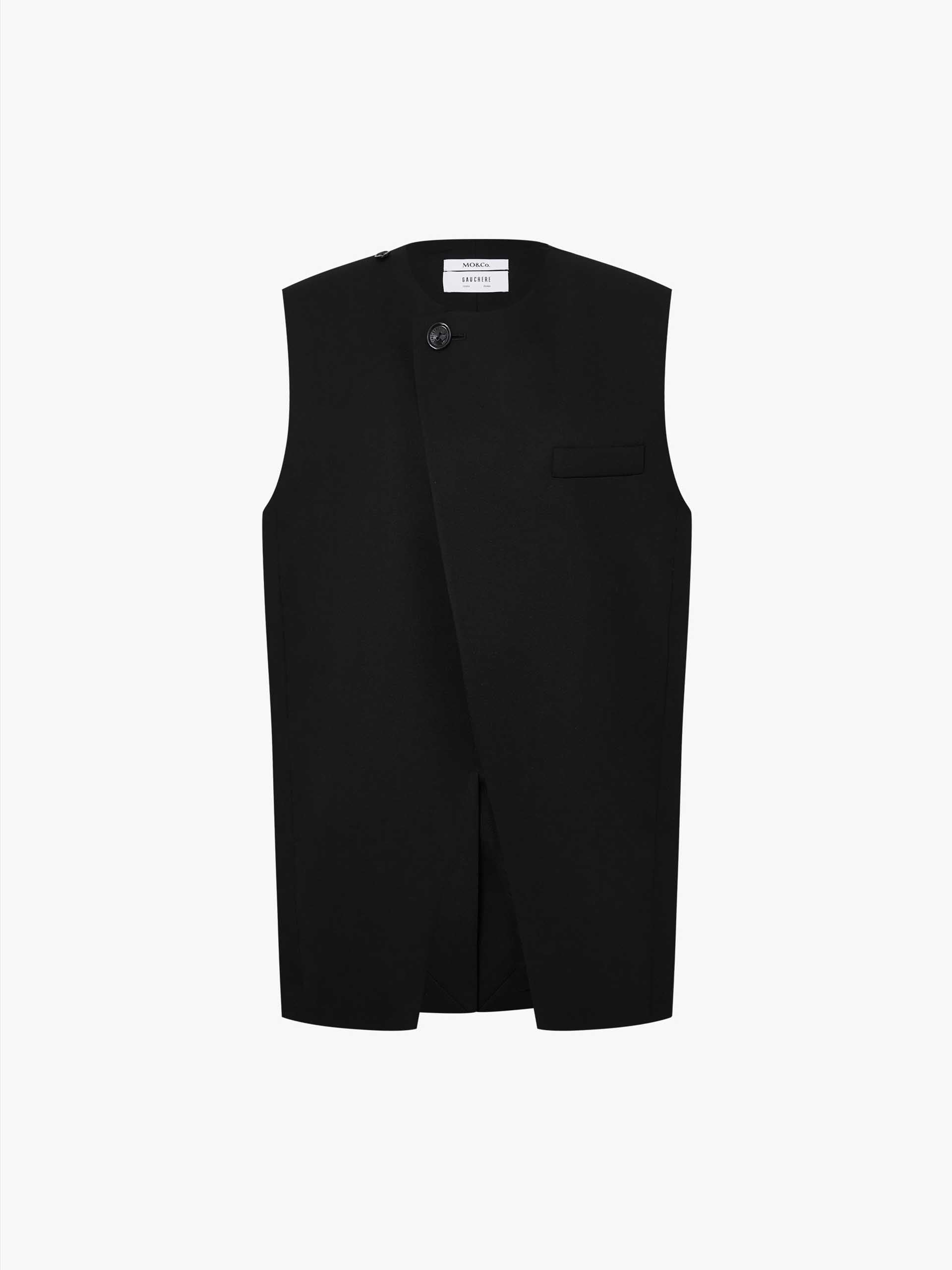 Slanted Placket Wool Waistcoat - Image 5
