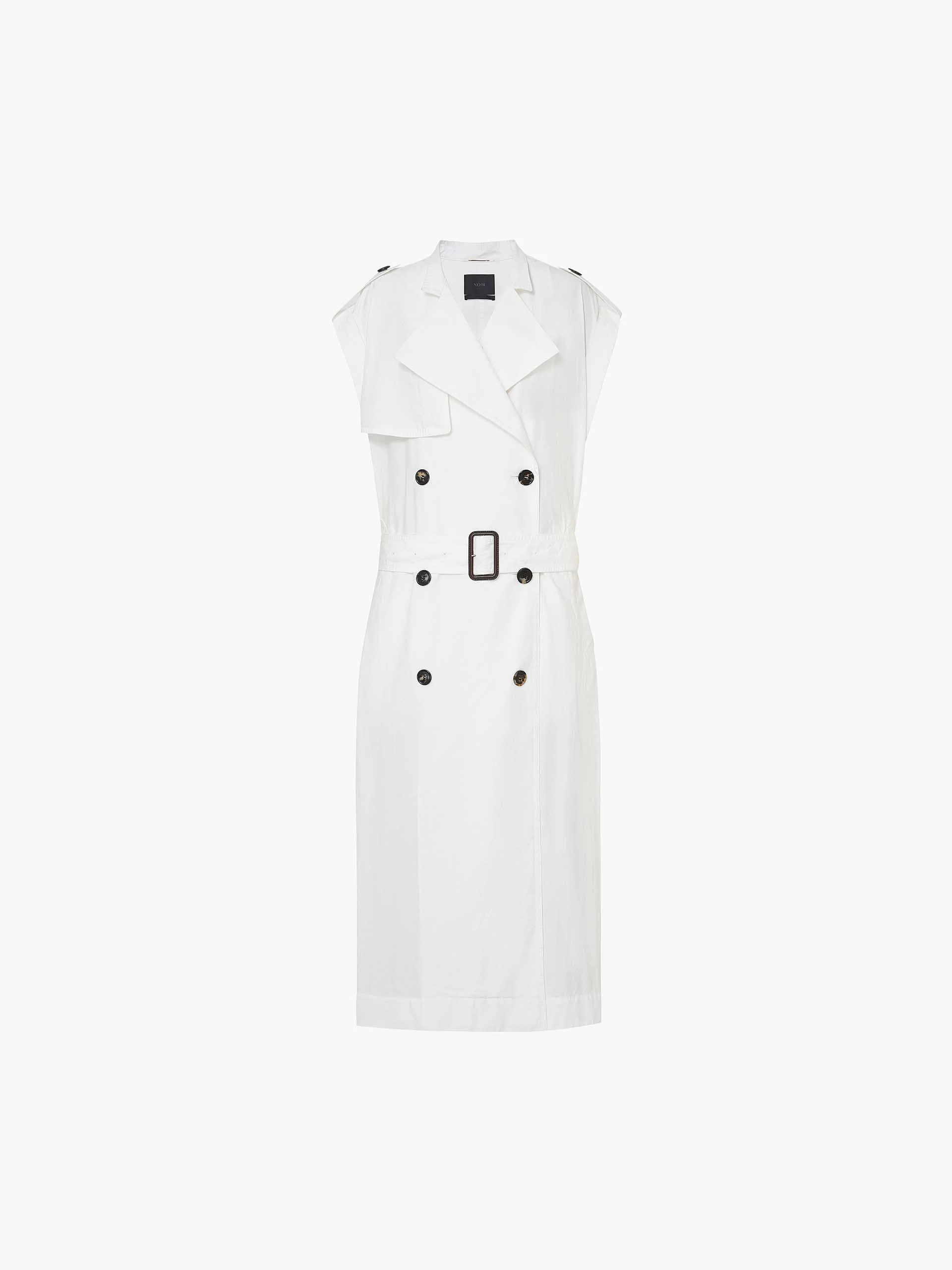 Sleeveless Back Slit Trench Coat - Image 5