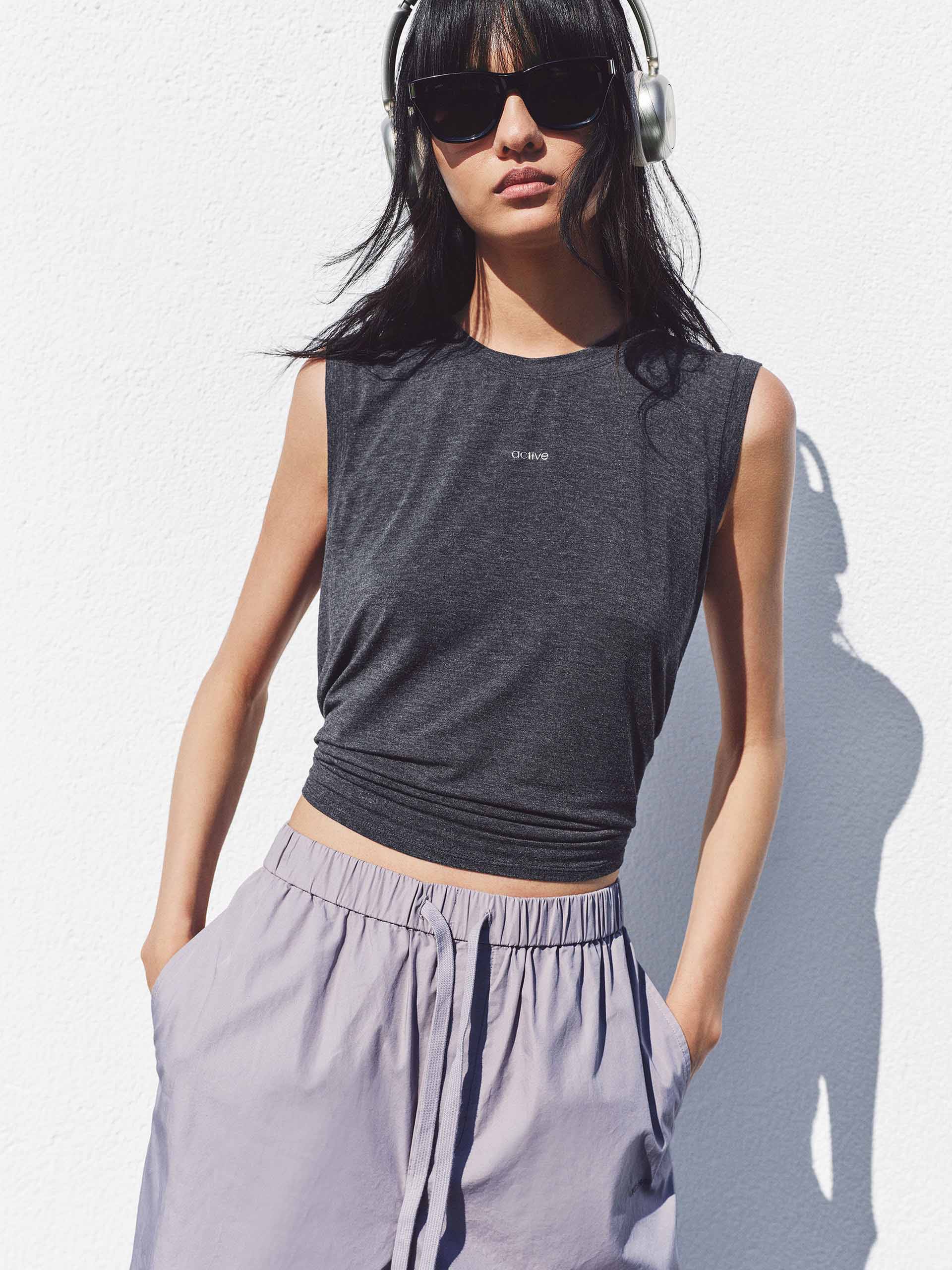 Sleeveless Back Tie Top
