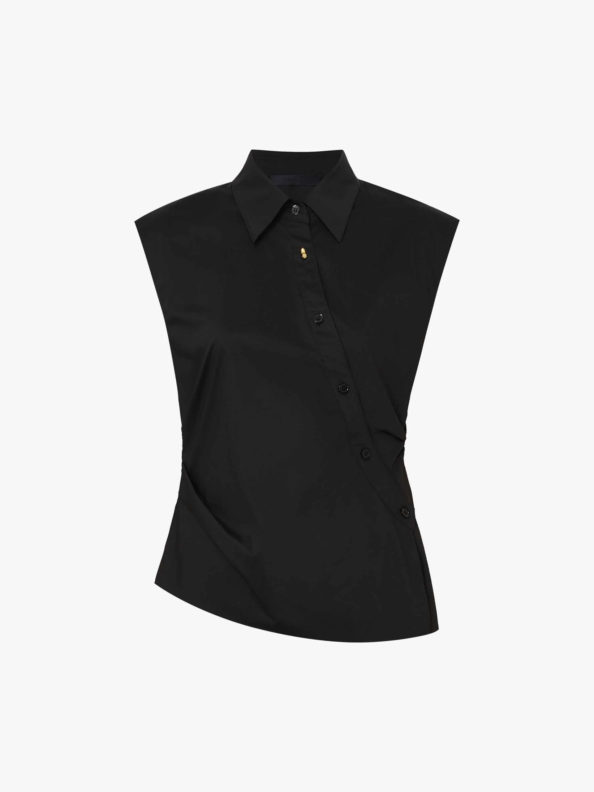 Sleeveless Slanted Placket Blouse - Image 5