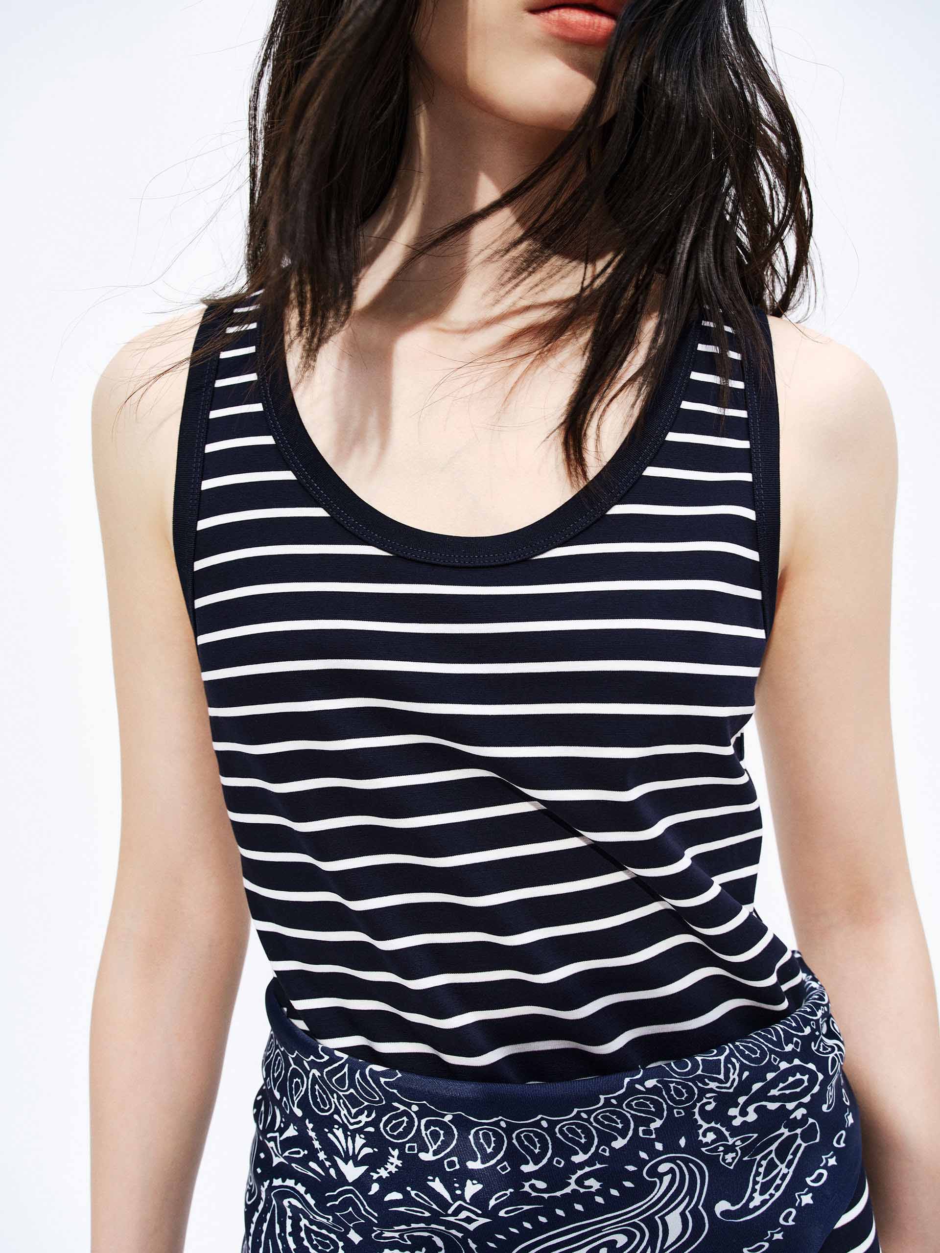 Sleeveless Striped Cotton Dress - Image 8