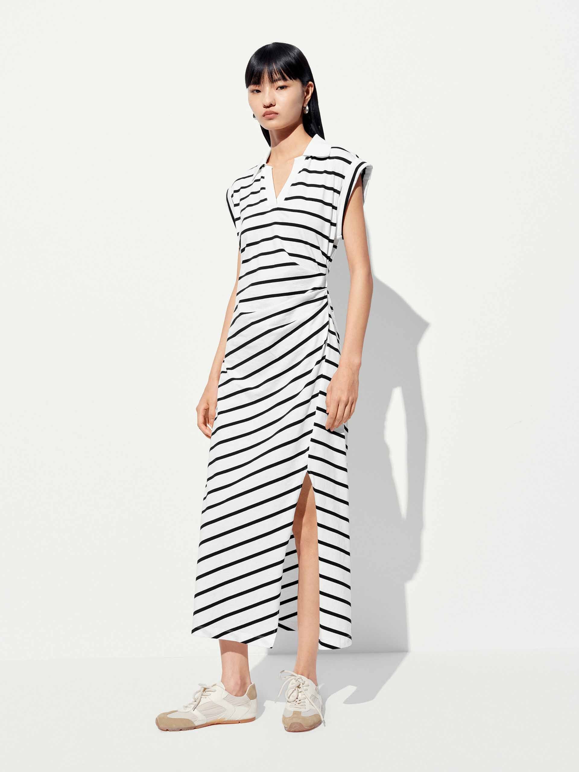 Sleeveless Striped Midi Dress - Image 2