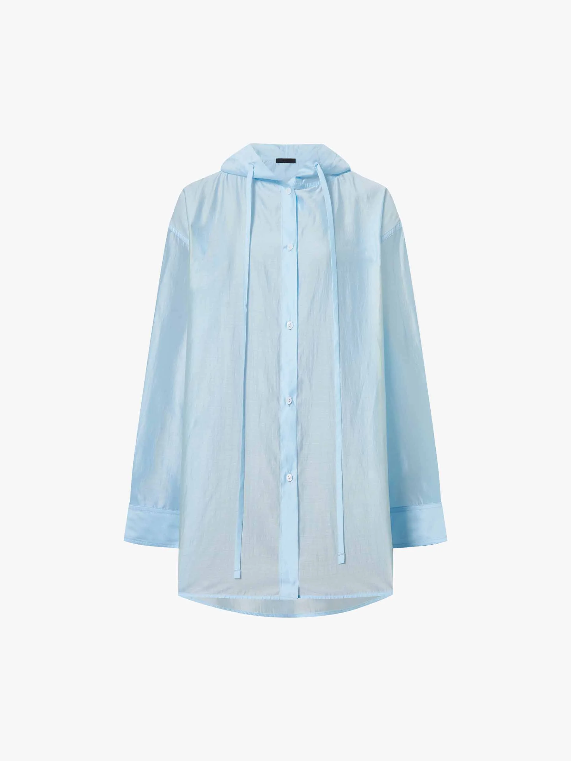 Slightly Sheer Hooded Shirt - Image 13