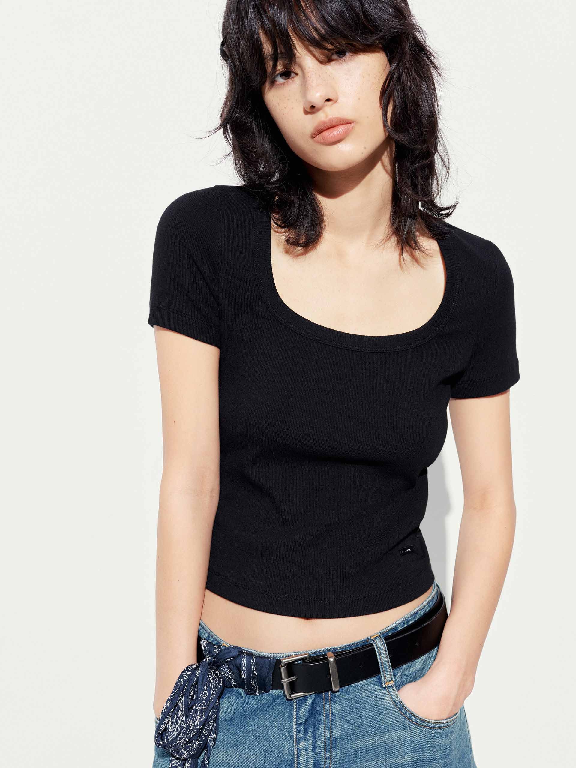 Slim Fit Square Collar T-shirt - Image 14