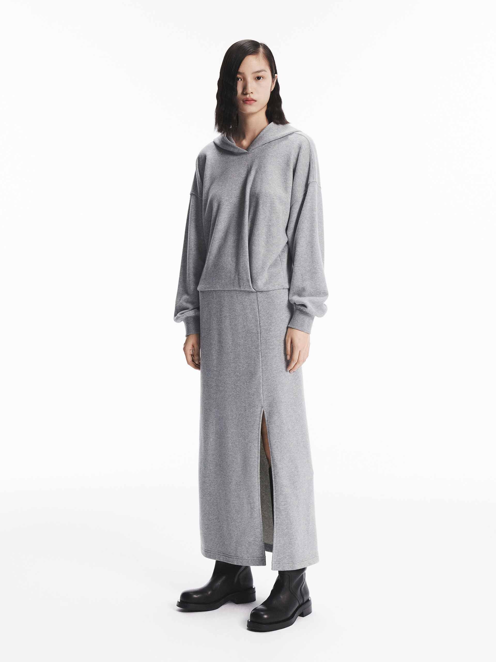 Slit Detail Hooded Dress - Image 2