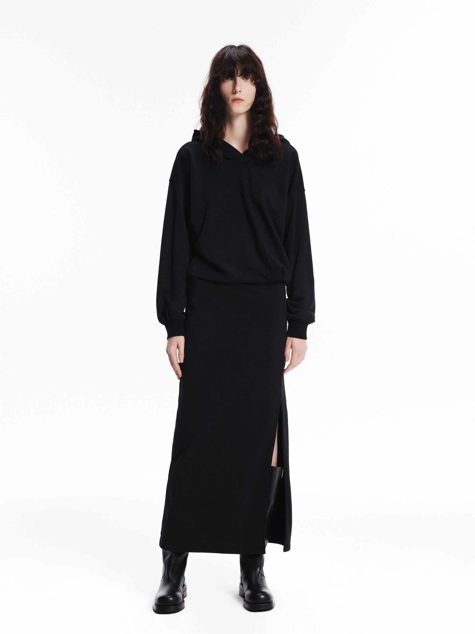 Slit Detail Hooded Dress - Image 9
