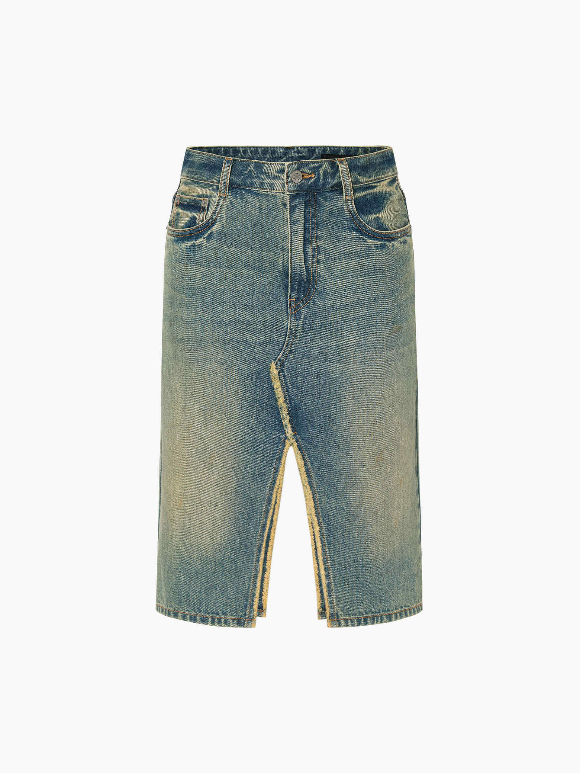 Slit Detailed Denim Skirt - Image 5