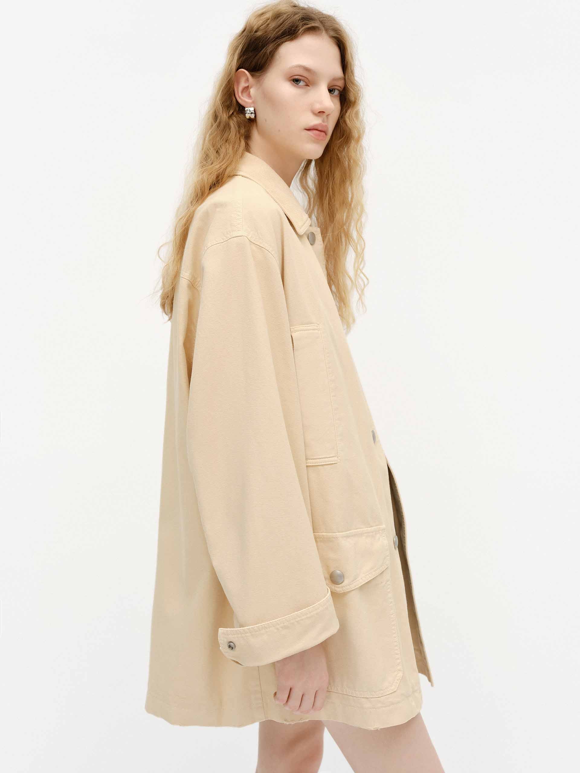 Snap Button Cotton Jacket - Image 6