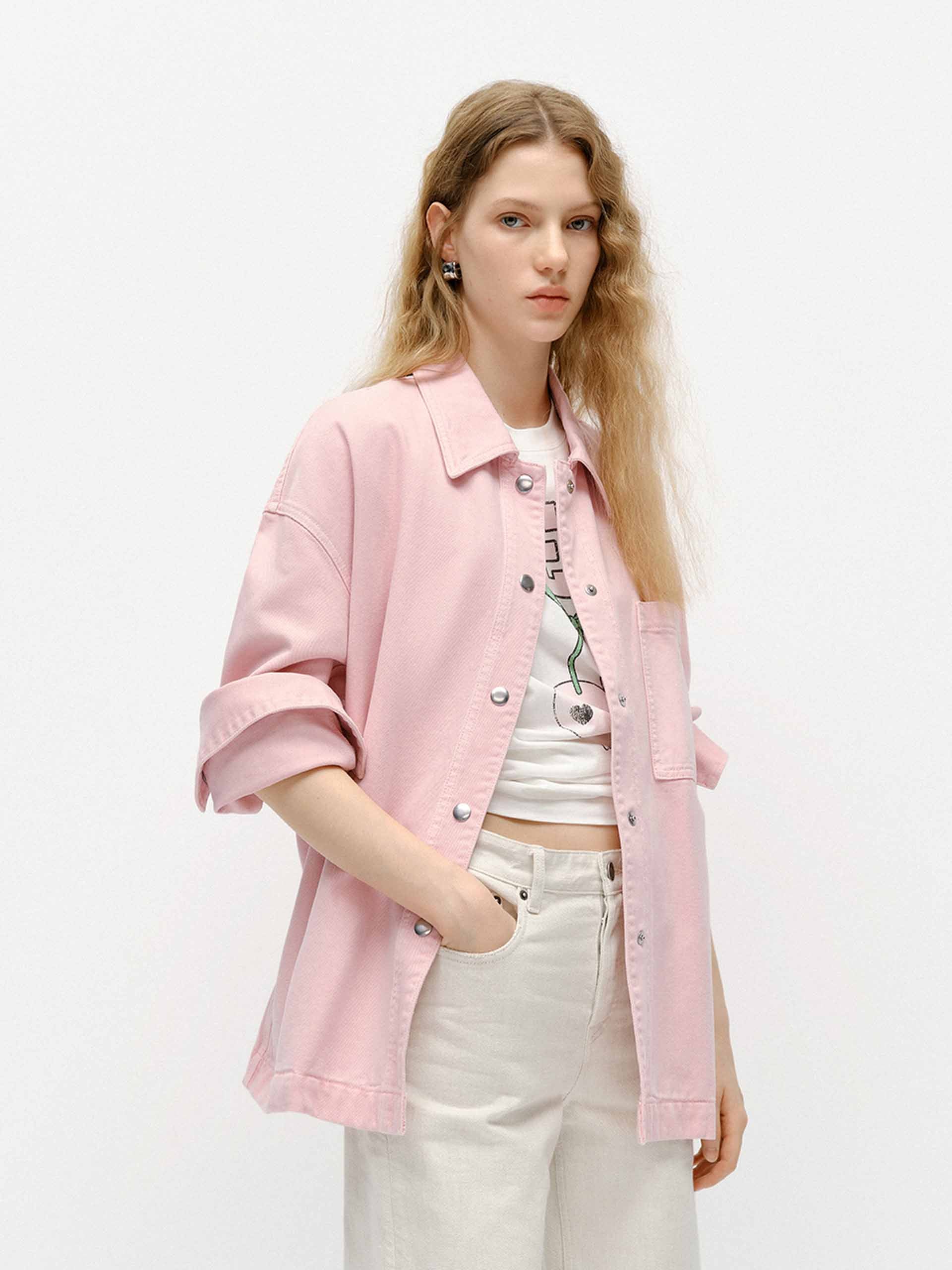 Snap Button Cotton Jacket - Image 7