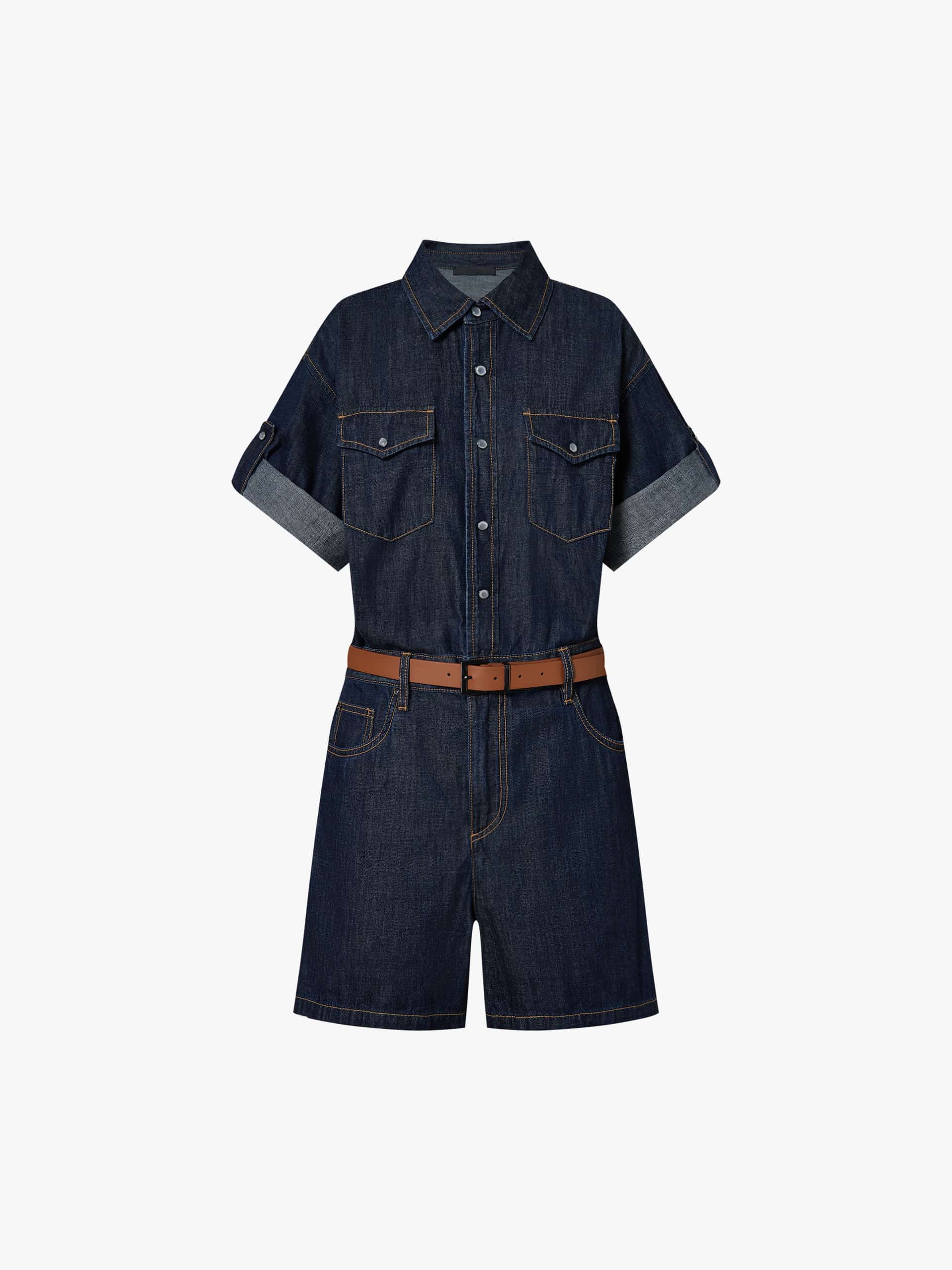 Snap Button Denim Jumpsuit - Image 5
