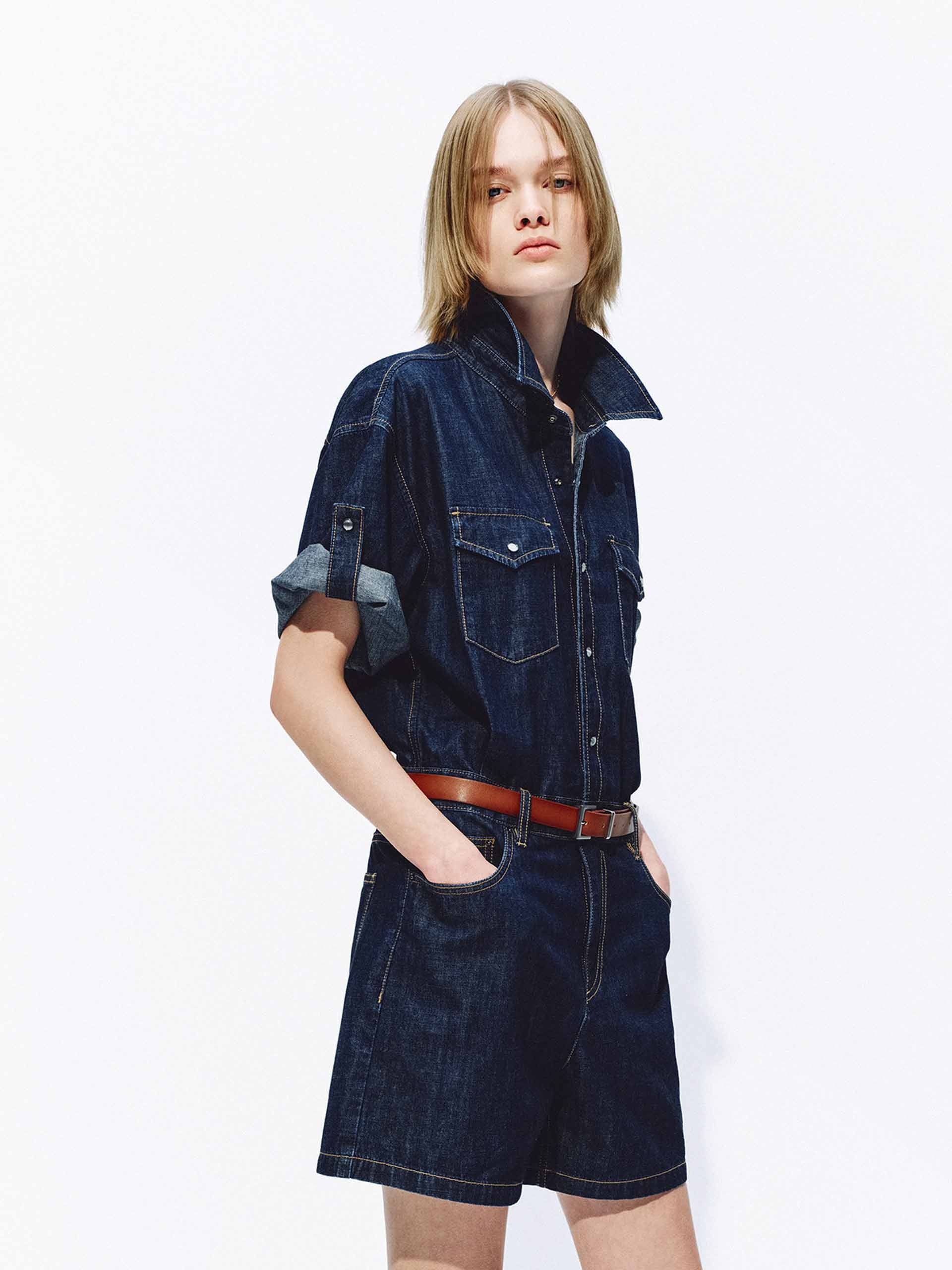 Snap Button Denim Jumpsuit - Image 6