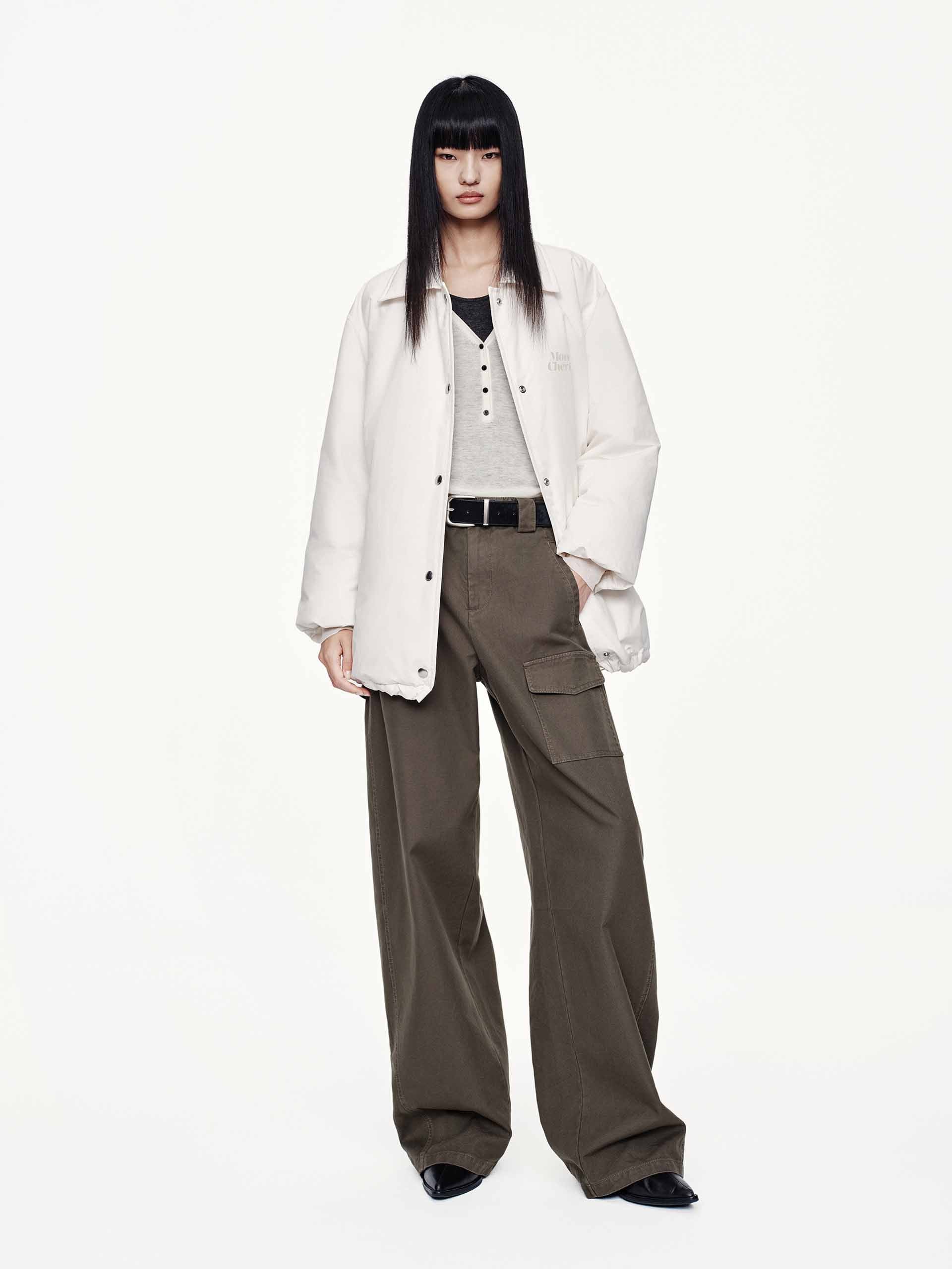 Snap Button Quilted Down Jacket - Image 2