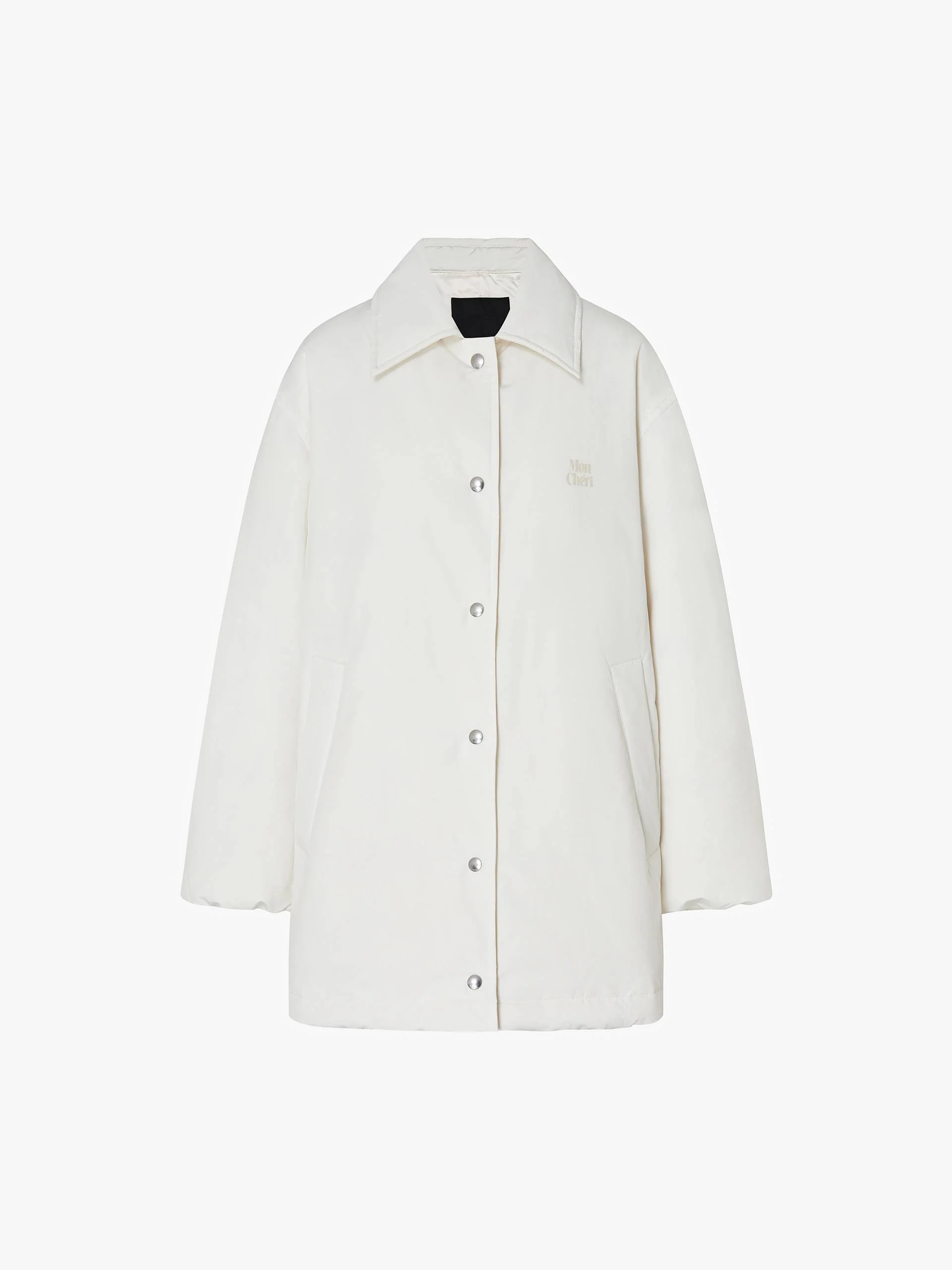 Snap Button Quilted Down Jacket - Image 5