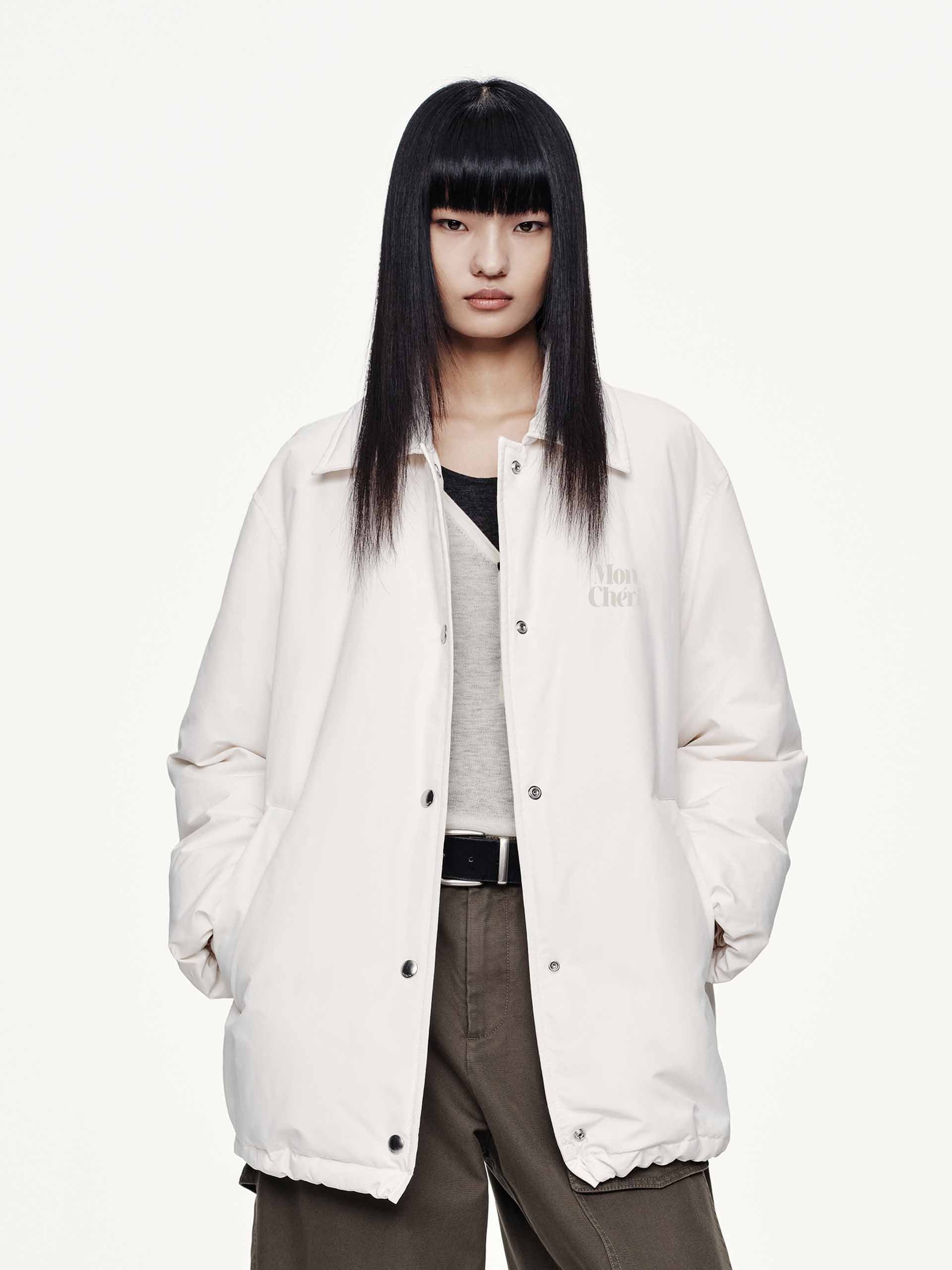 Snap Button Quilted Down Jacket - Image 6