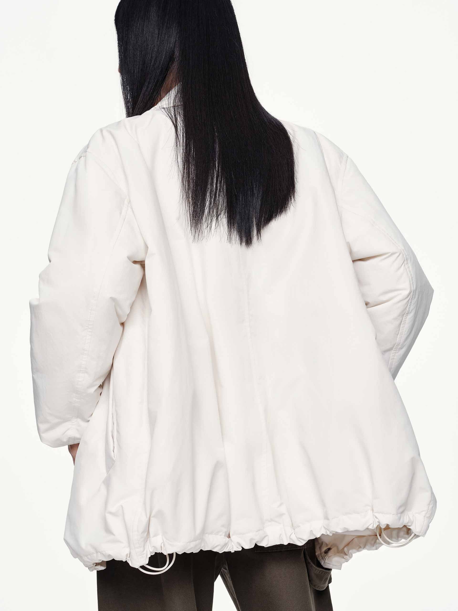 Snap Button Quilted Down Jacket - Image 7