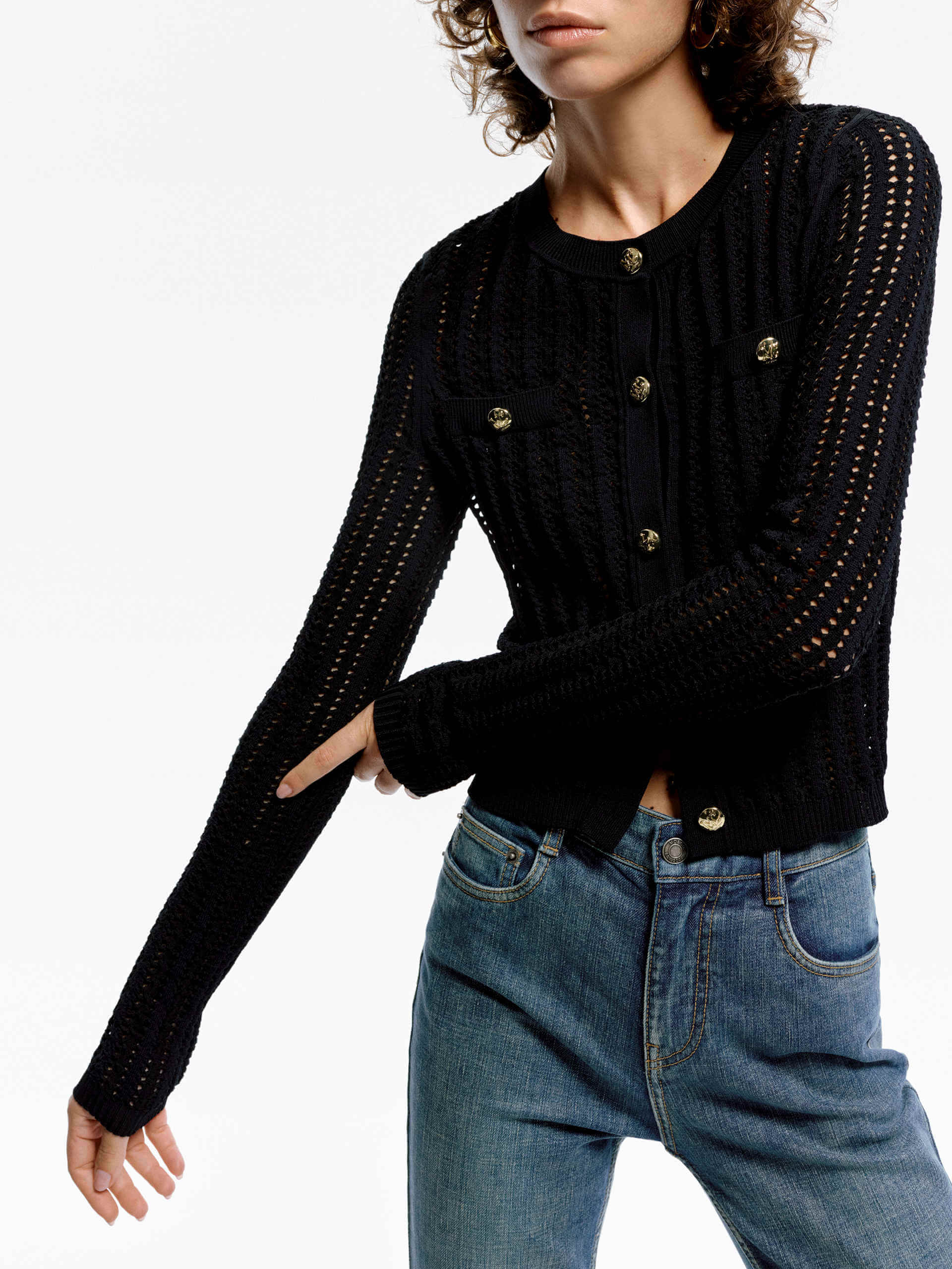 Soft Cropped Knit Cardigan - Image 3