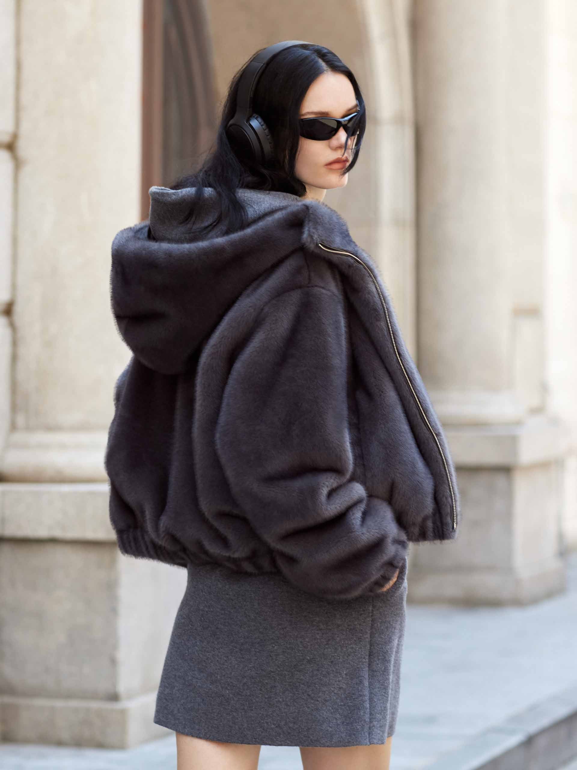 Soft Hood Fuzzy Coat - Image 3