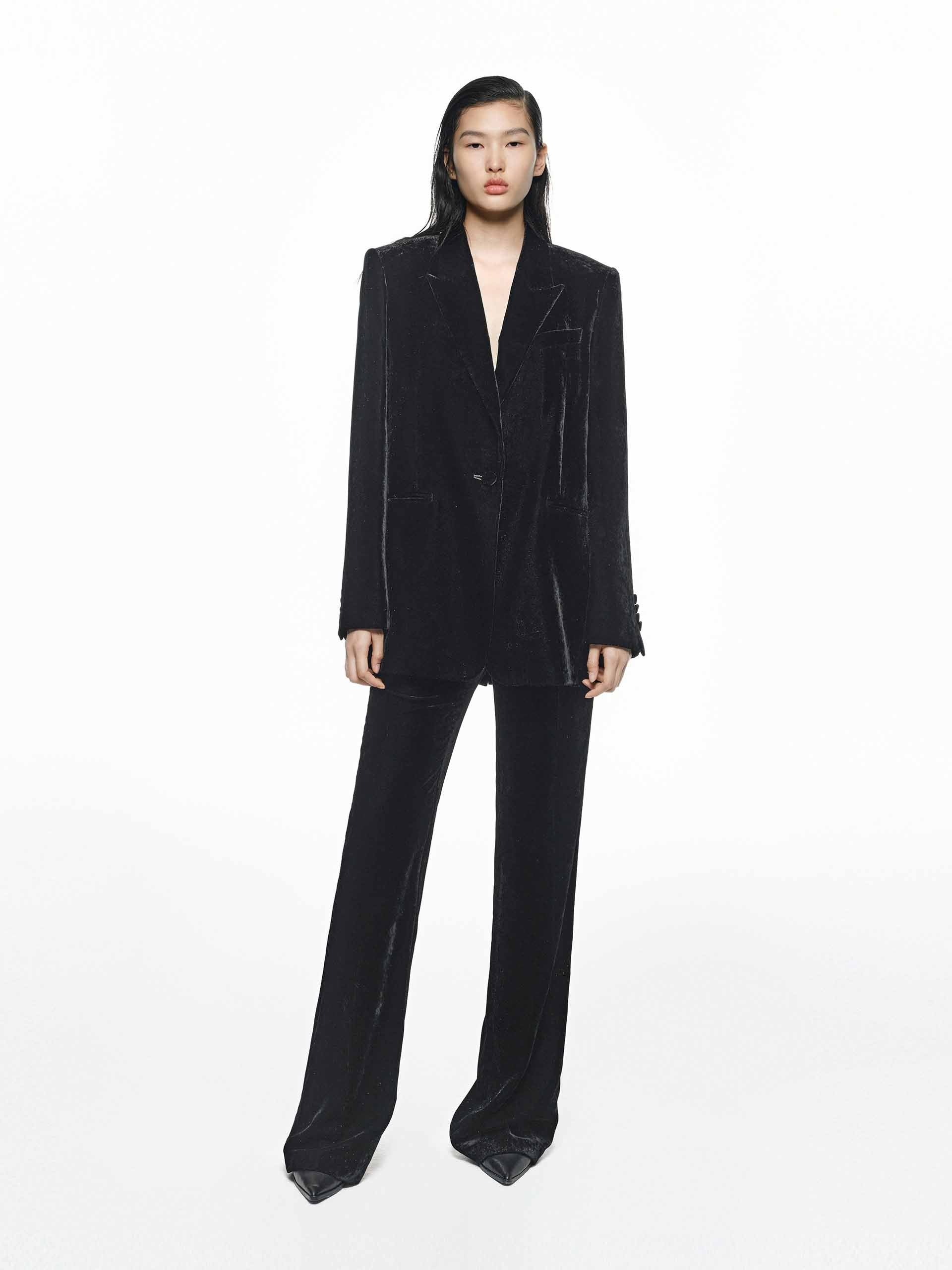 Soft Straight Velvet Pants - Image 2