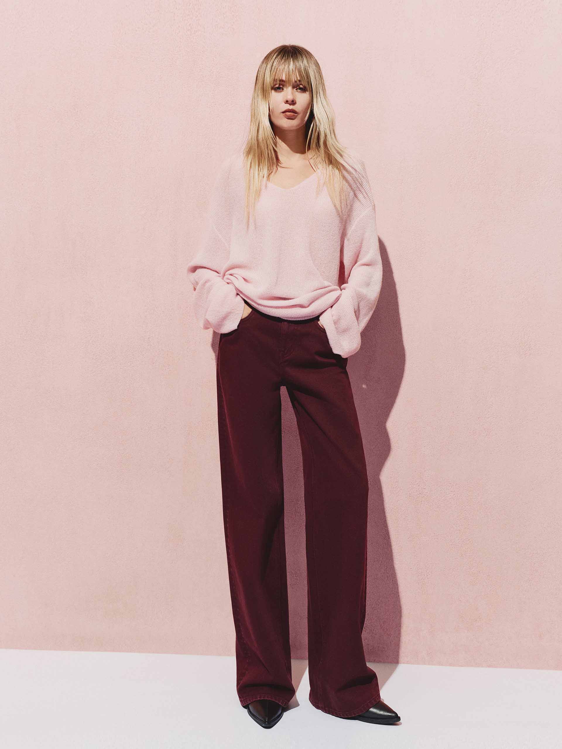 Soft V-neck Knitted Sweater - Image 10