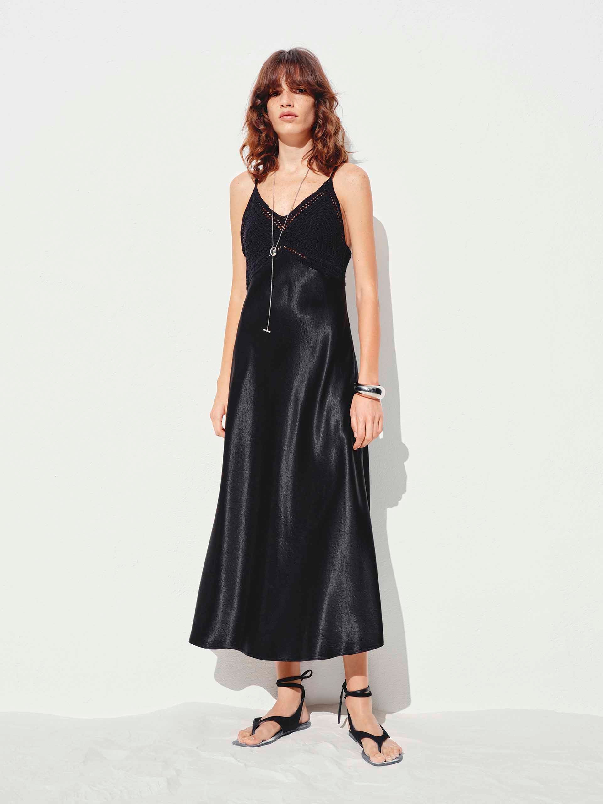 Spaghetti Straps A-line Midi Dress