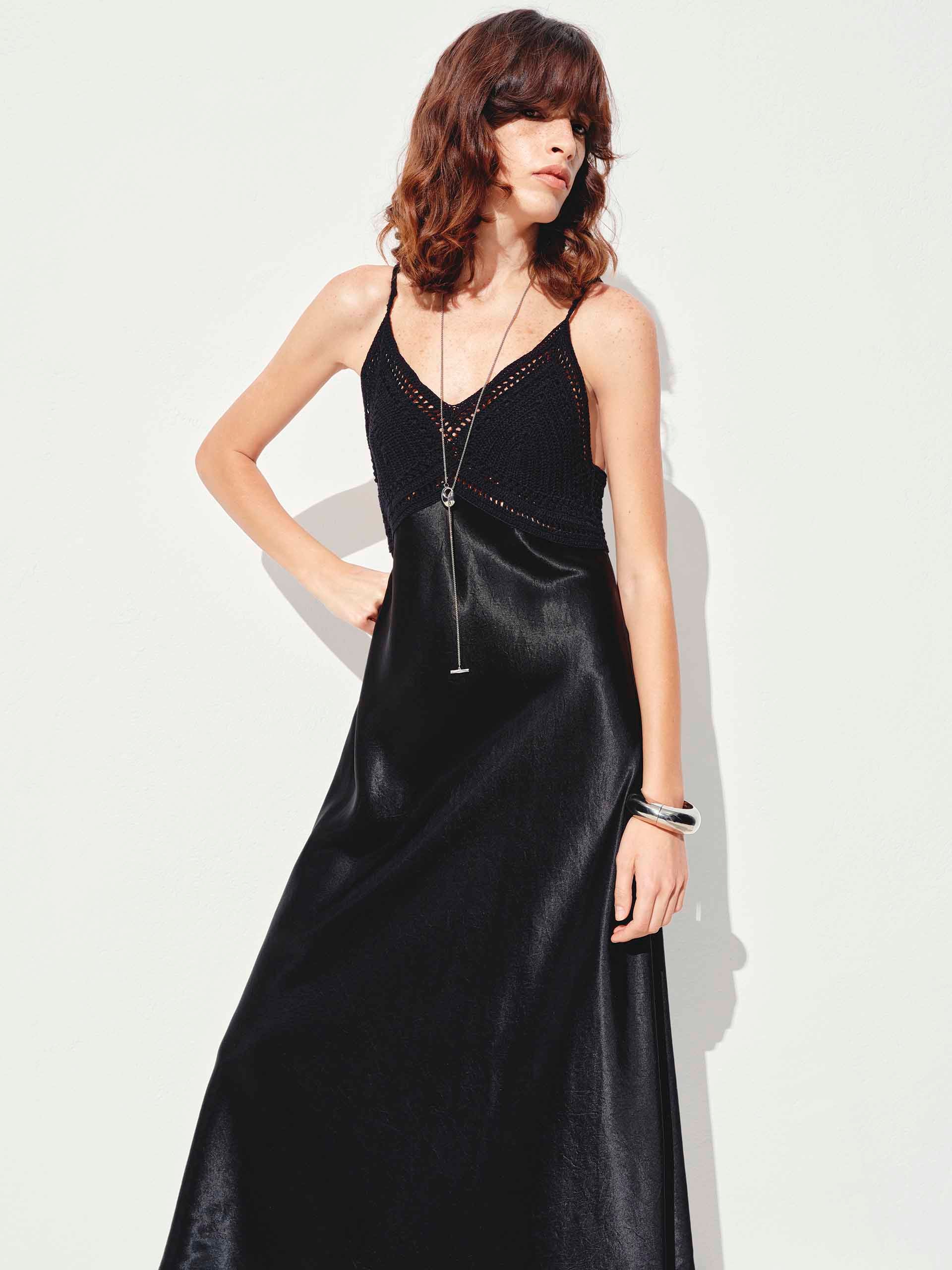 Spaghetti Straps A-line Midi Dress - Image 4