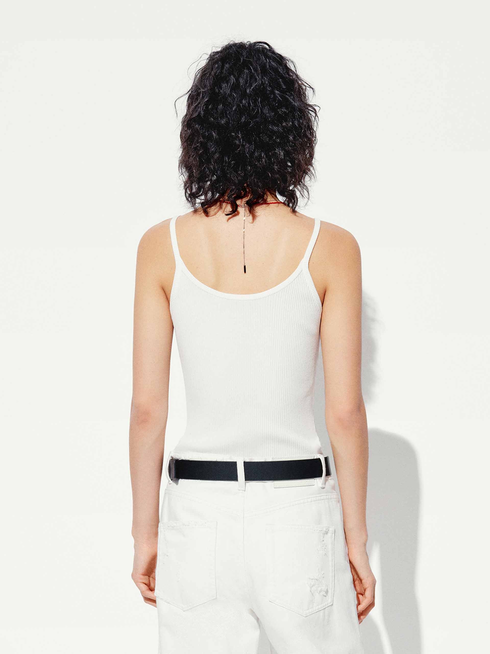 Spaghetti Straps Knitted Tank Top - Image 6