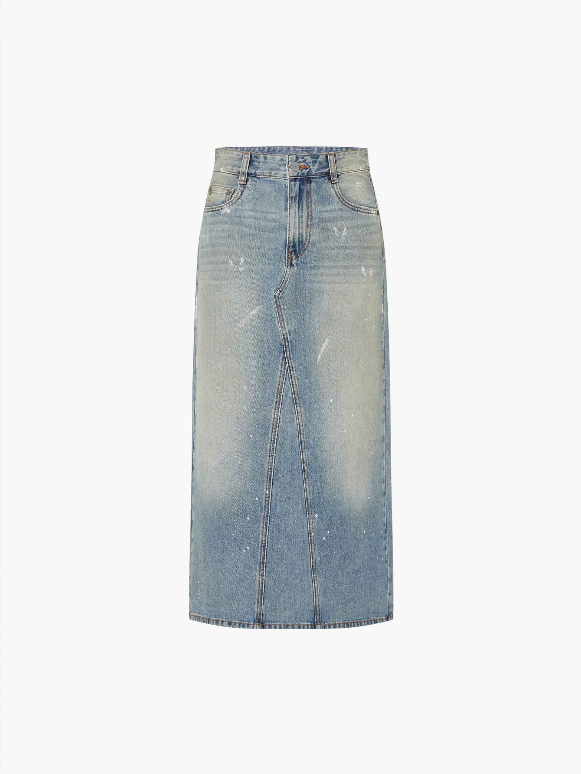 Splash Details Denim Skirt - Image 5
