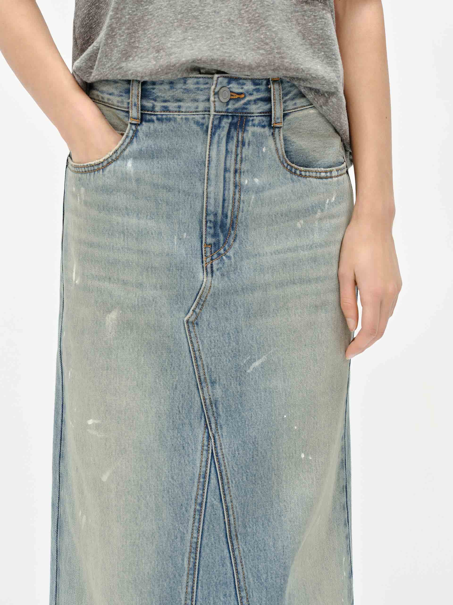 Splash Details Denim Skirt - Image 6