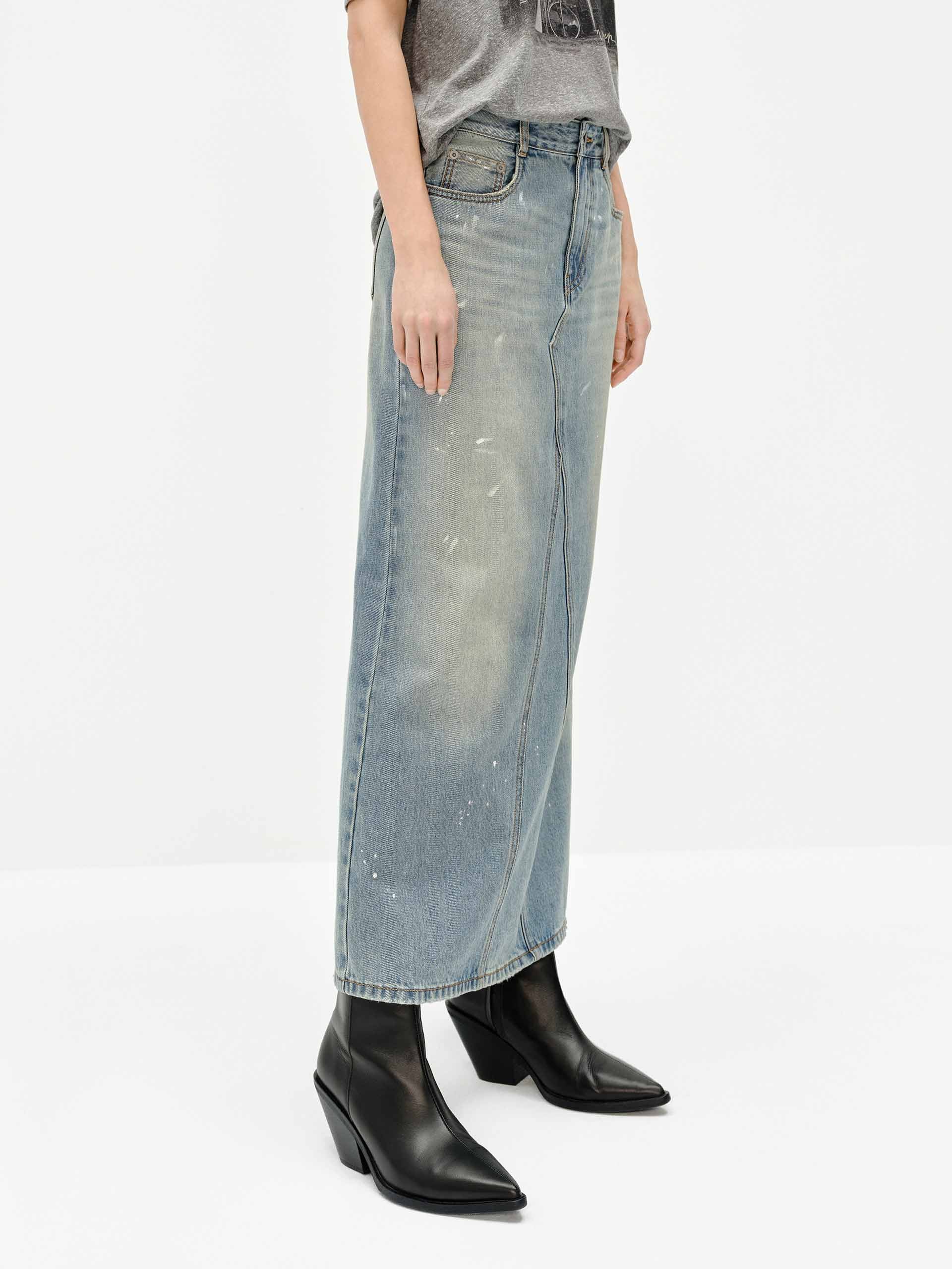 Splash Details Denim Skirt - Image 7